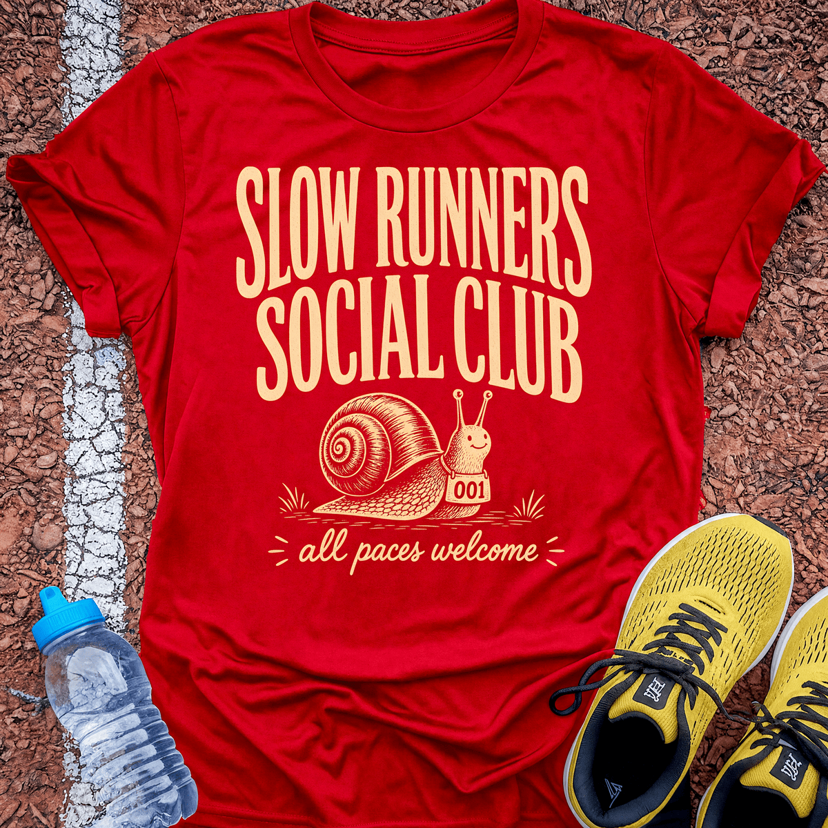Slow Runners Social Club T-Shirt - Red