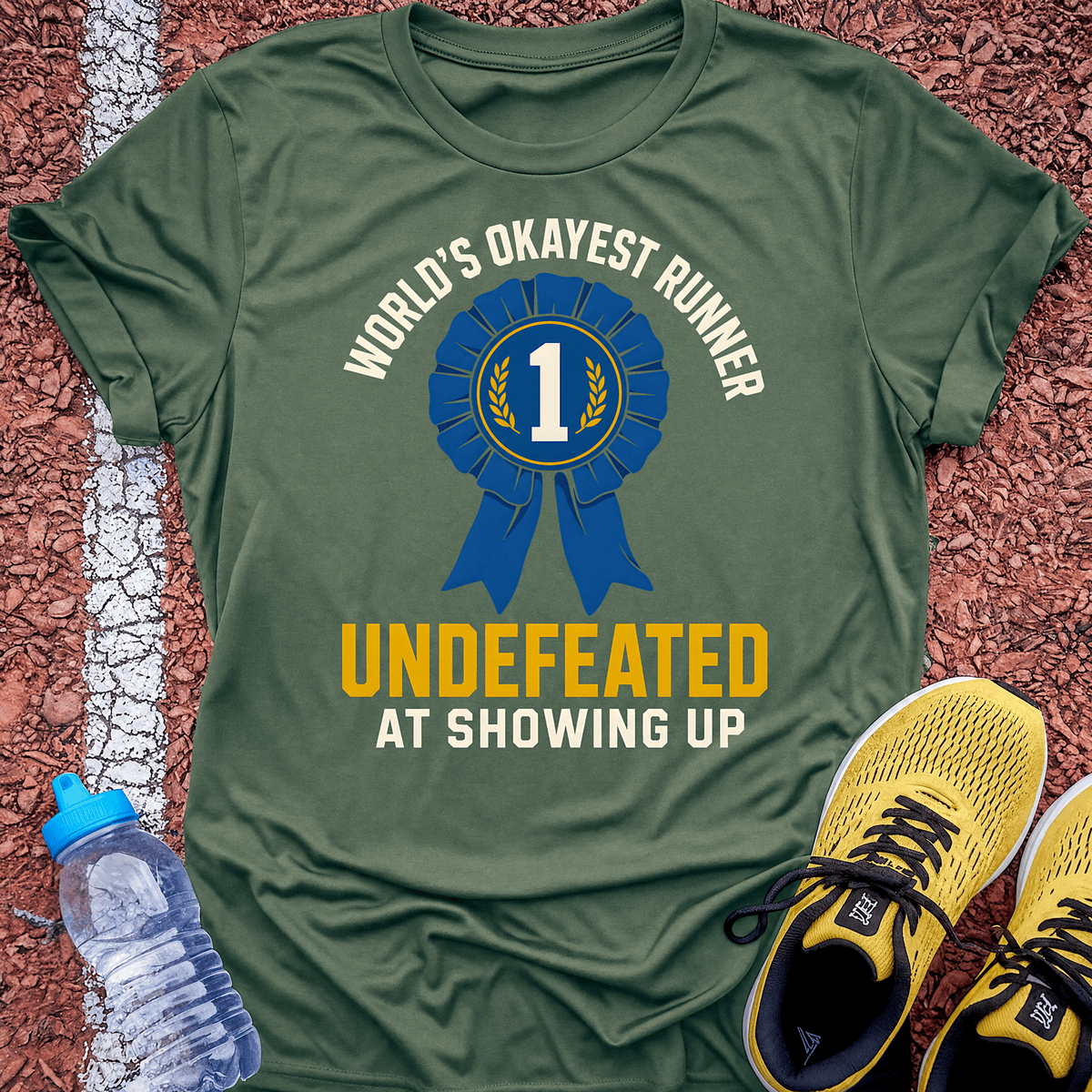 Undefeated at Showing Up - Military Green