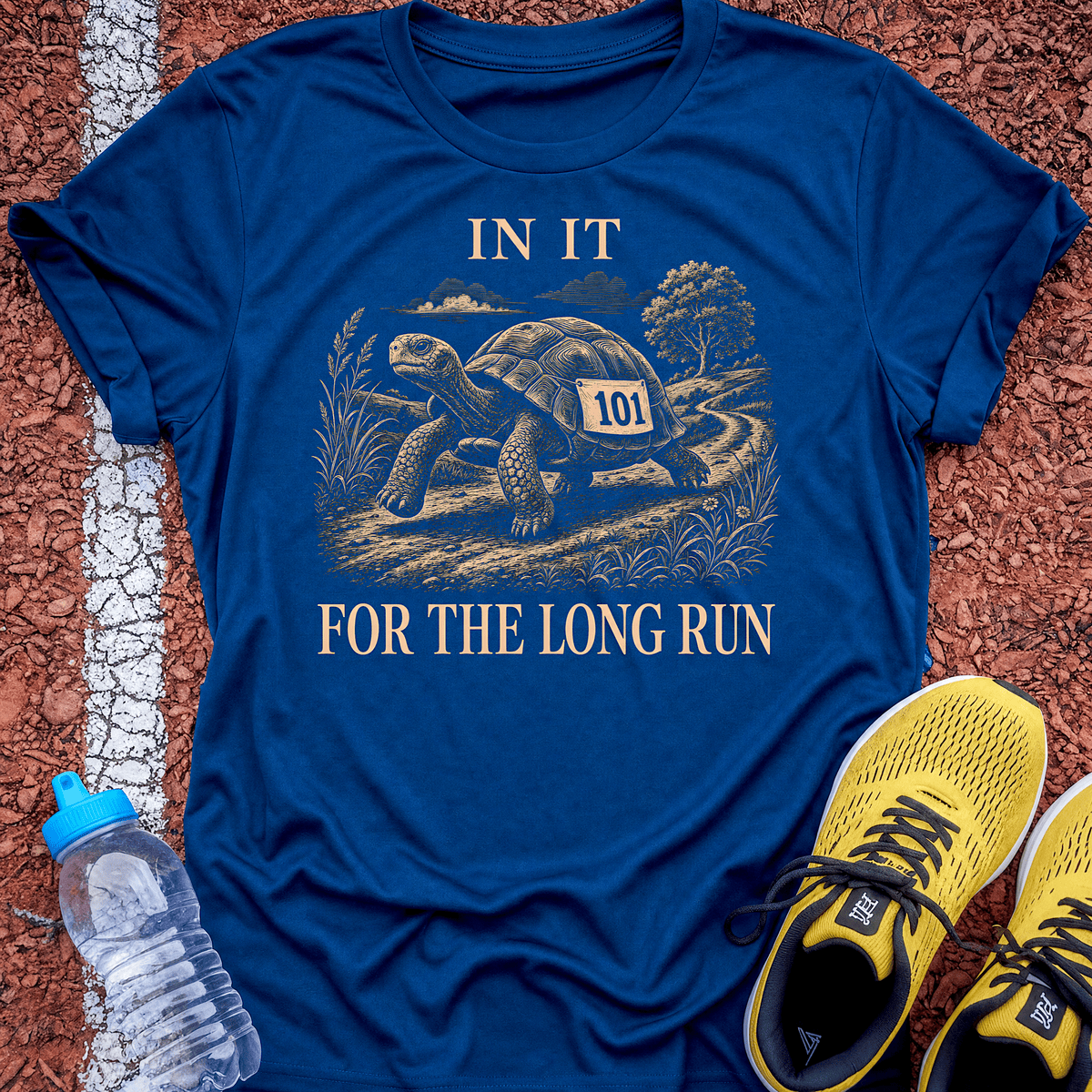 Tortoise Long Run T-Shirt - Royal