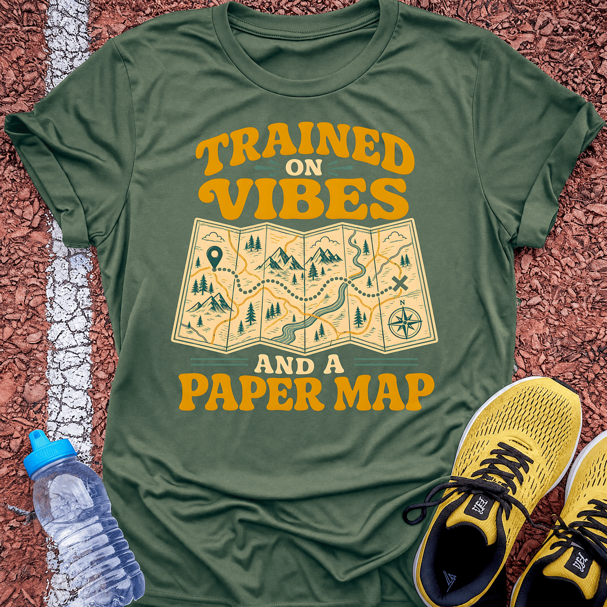 Trained on Vibes and a Paper Map - Military Green