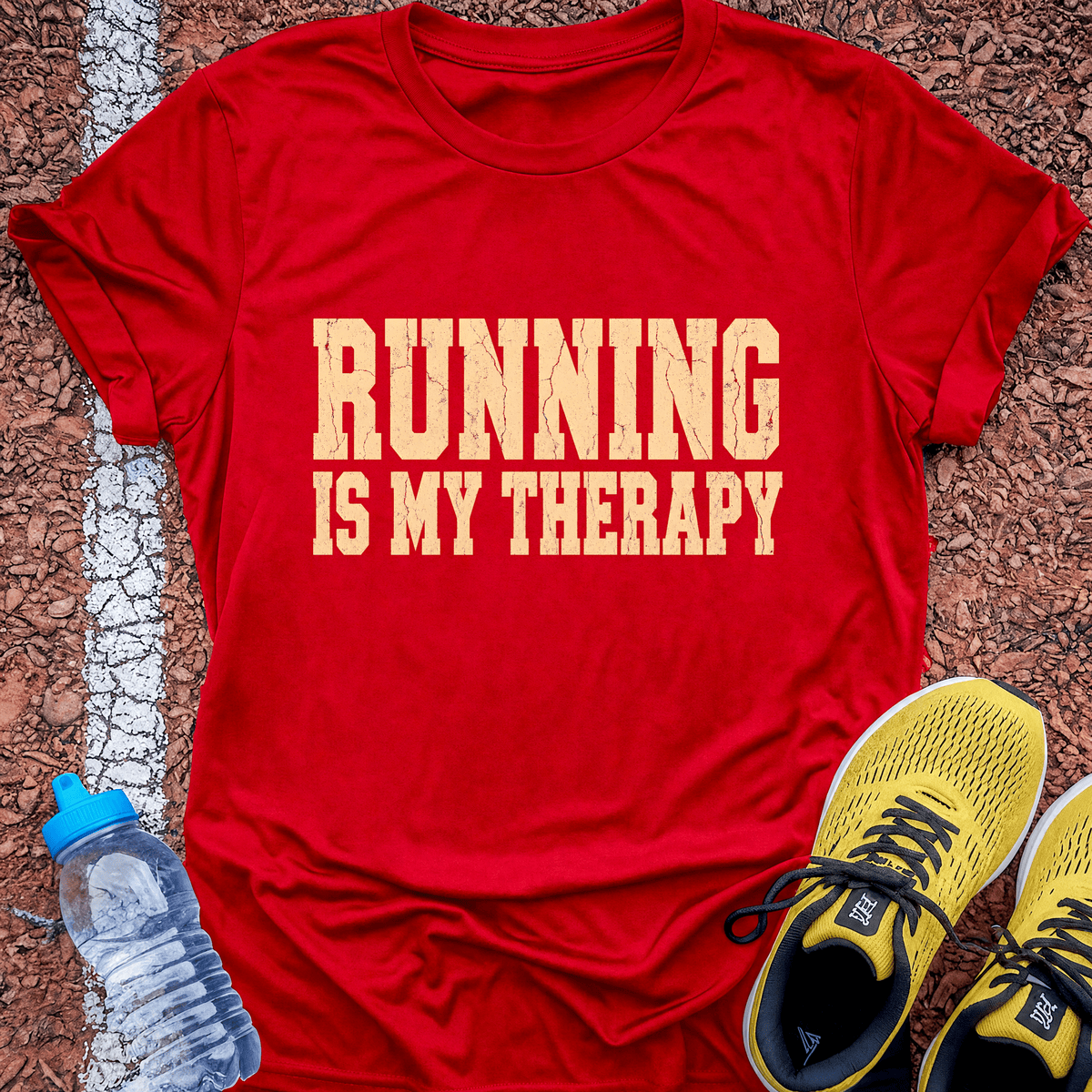 Running Is My Therapy T-Shirt - Red