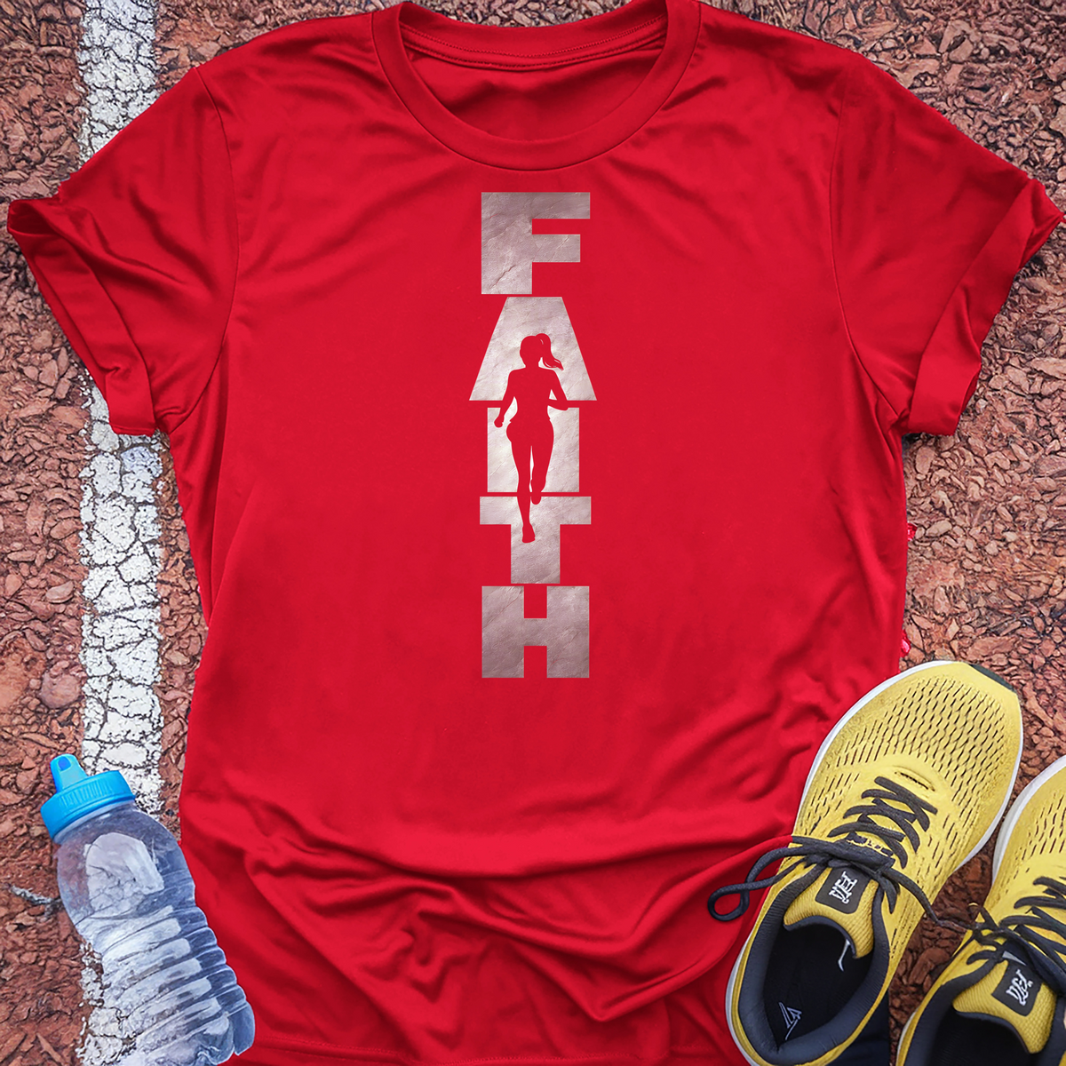 Faith Runner T-Shirt - Red