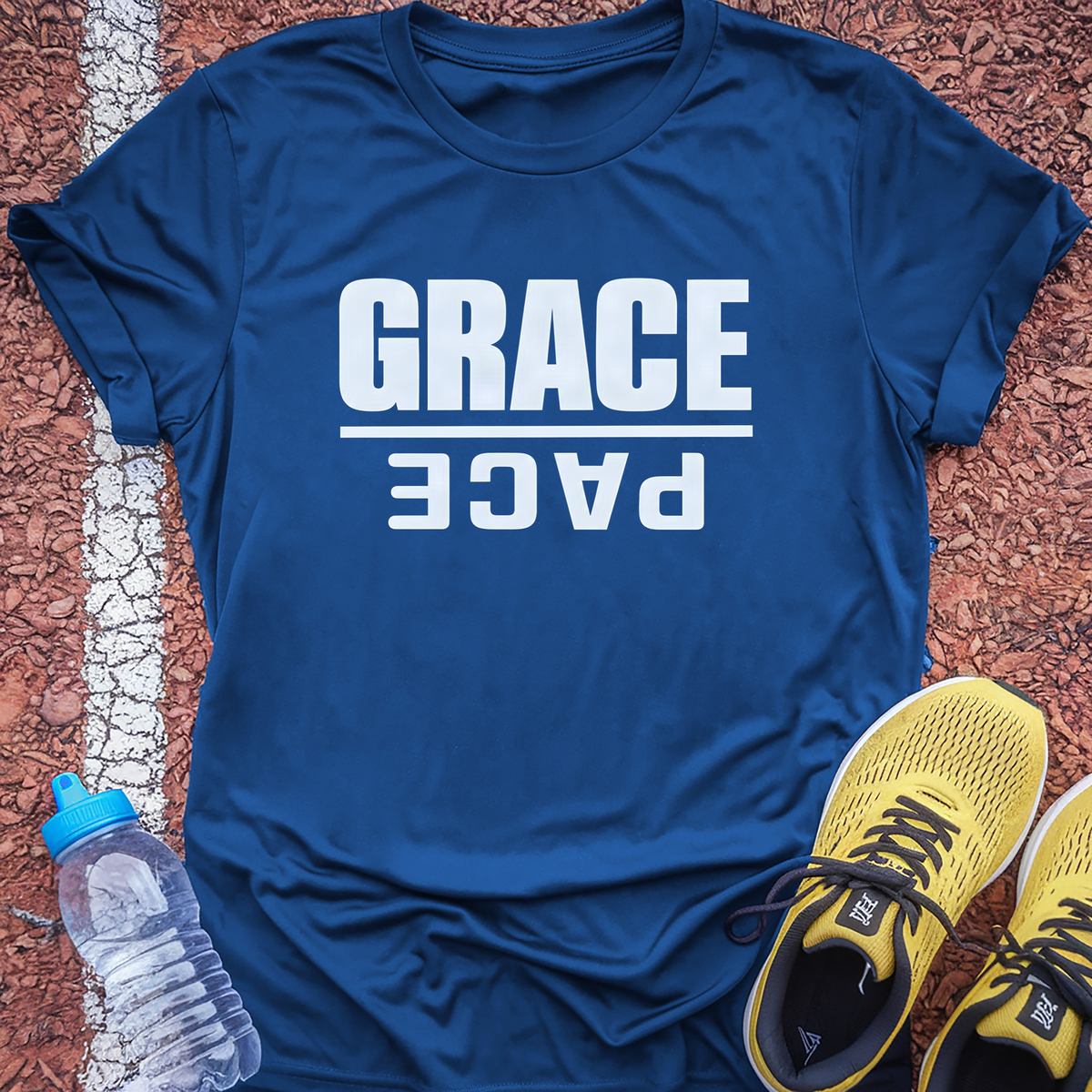Grace Over Pace Tech Tee - True Royal