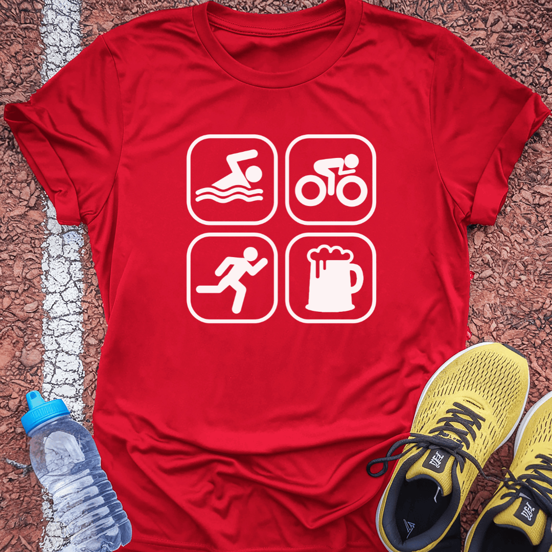 Run, Swim, Bike, Beer T-Shirt