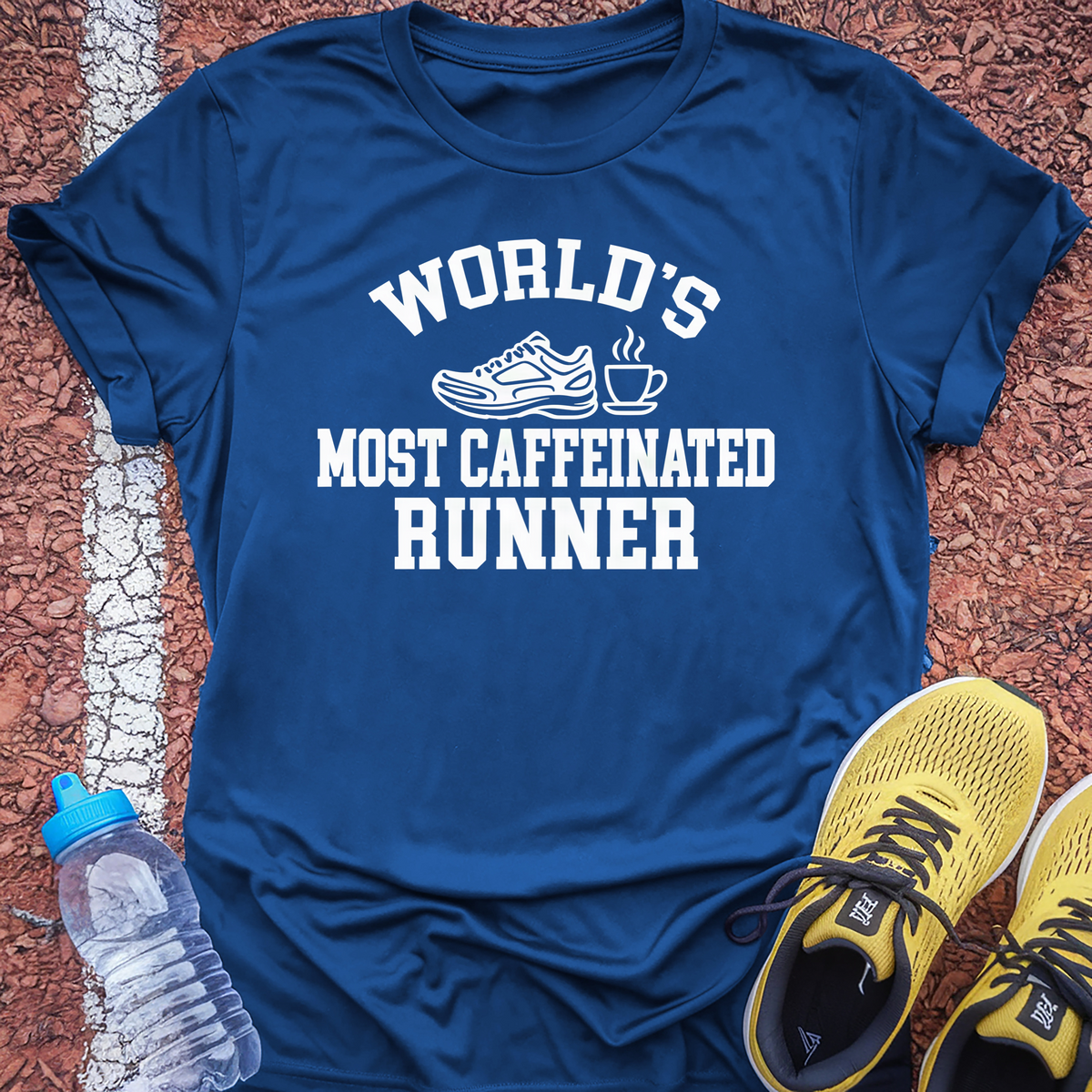 World's Most Caffeinated Runner T-Shirt - Royal