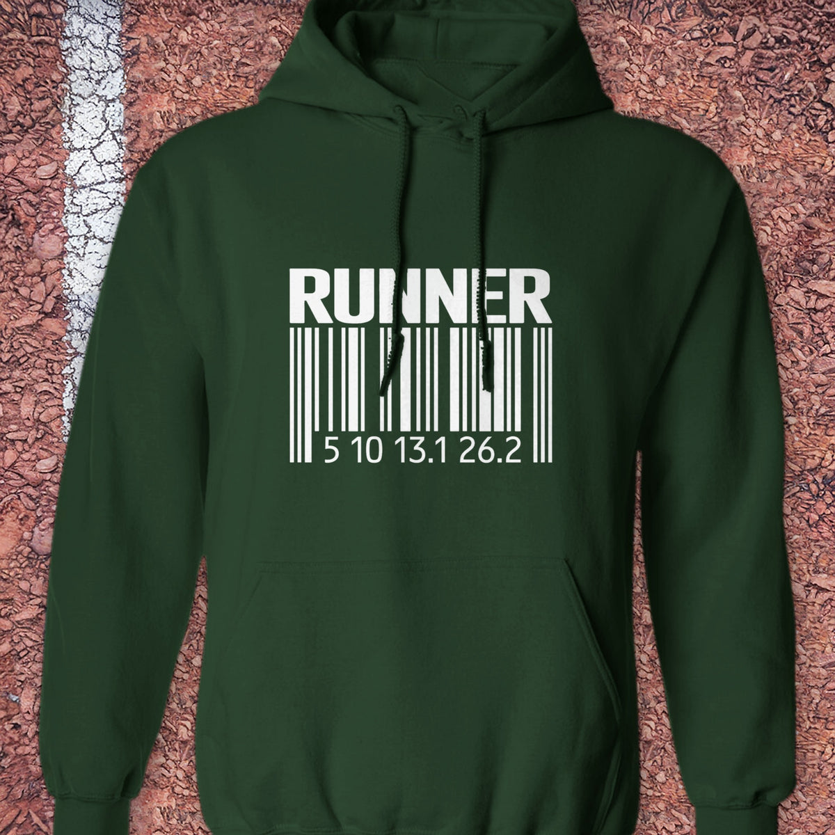 Bar Code Hoodie - Forest Green
