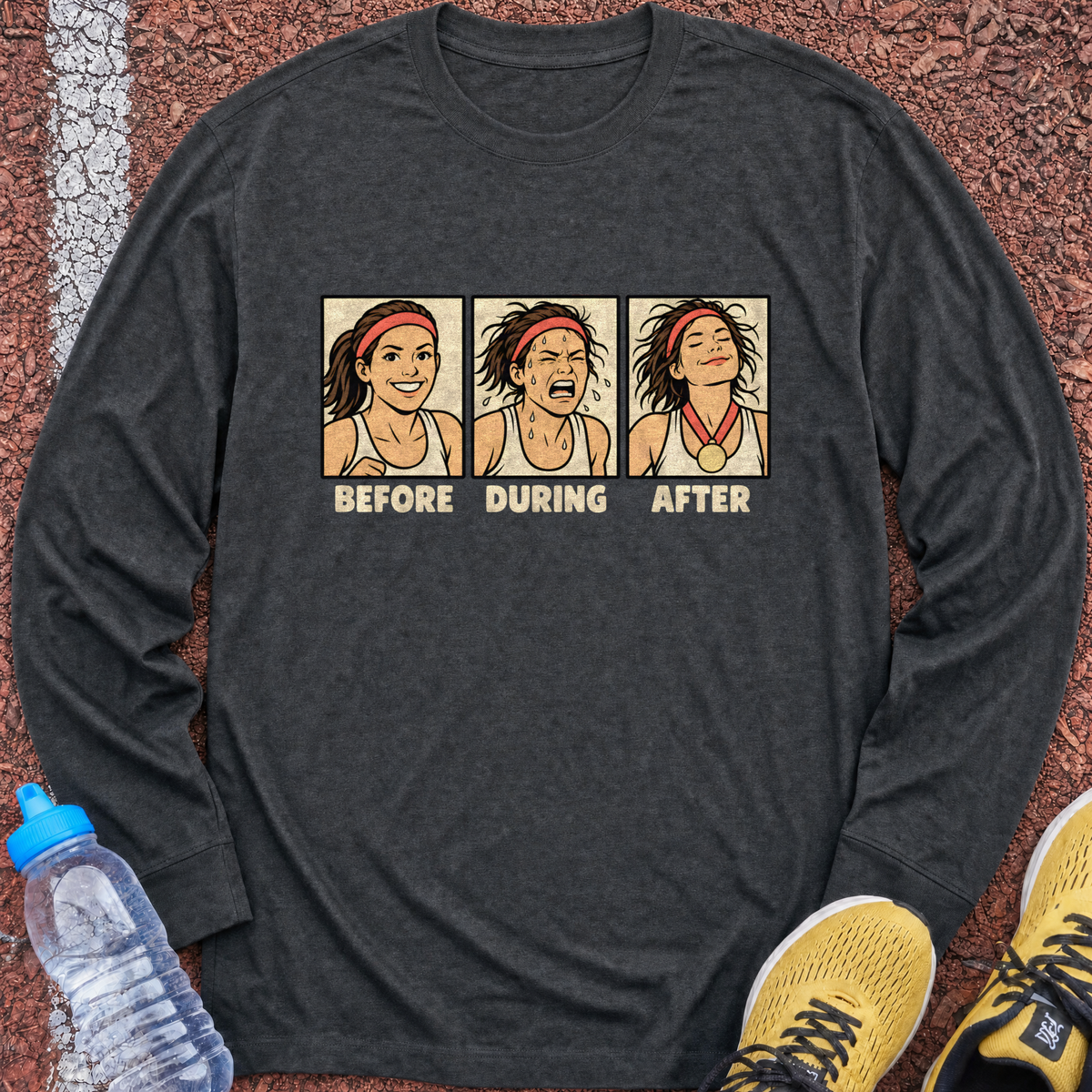 Before During After Long Sleeve - Dark Heather
