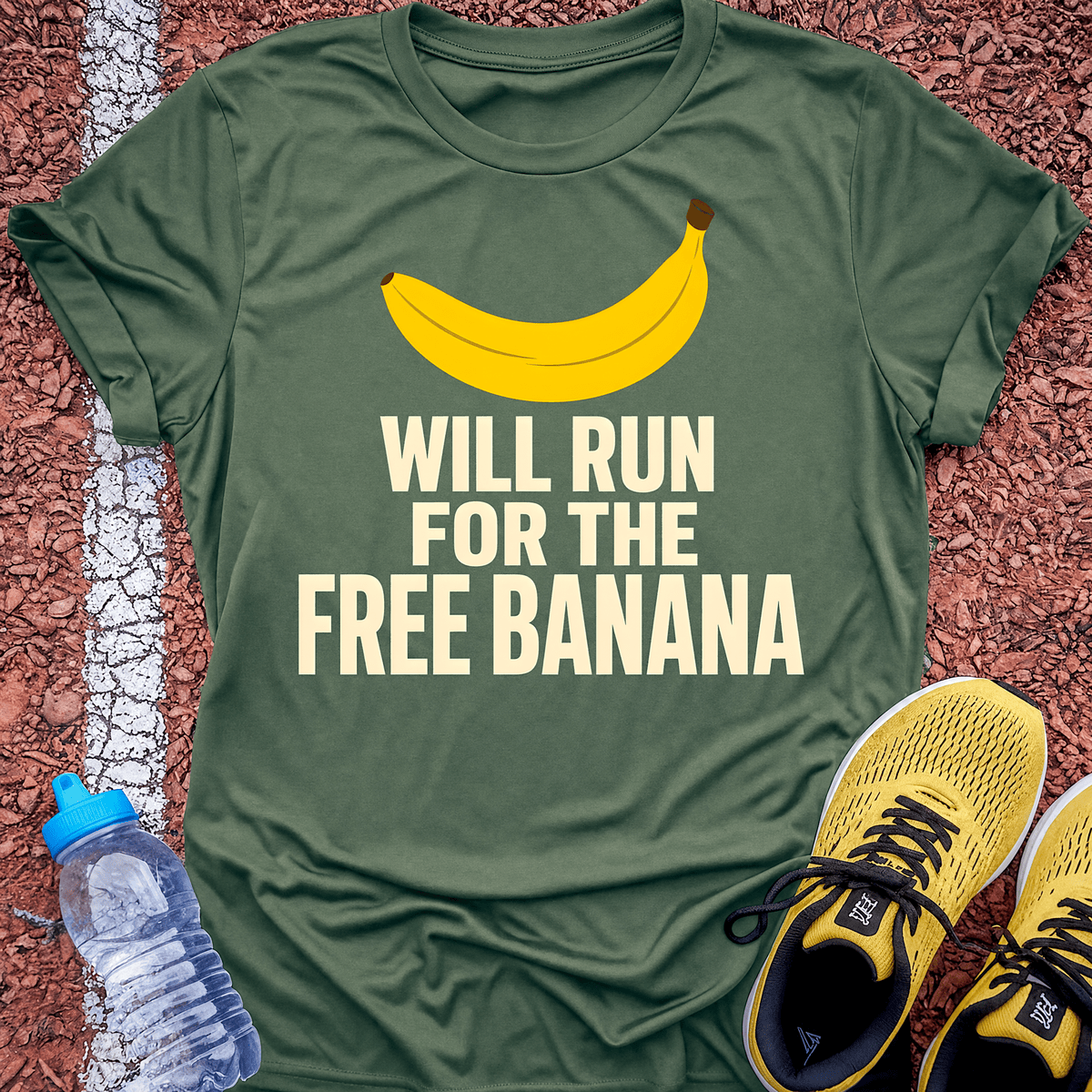 Will Run for the Free Banana - Military Green