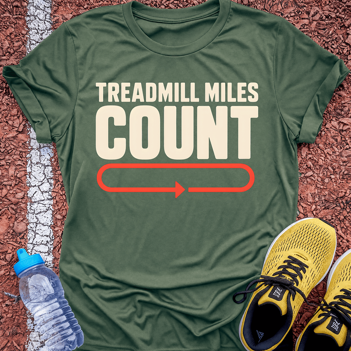 Treadmill Miles Count - Military Green