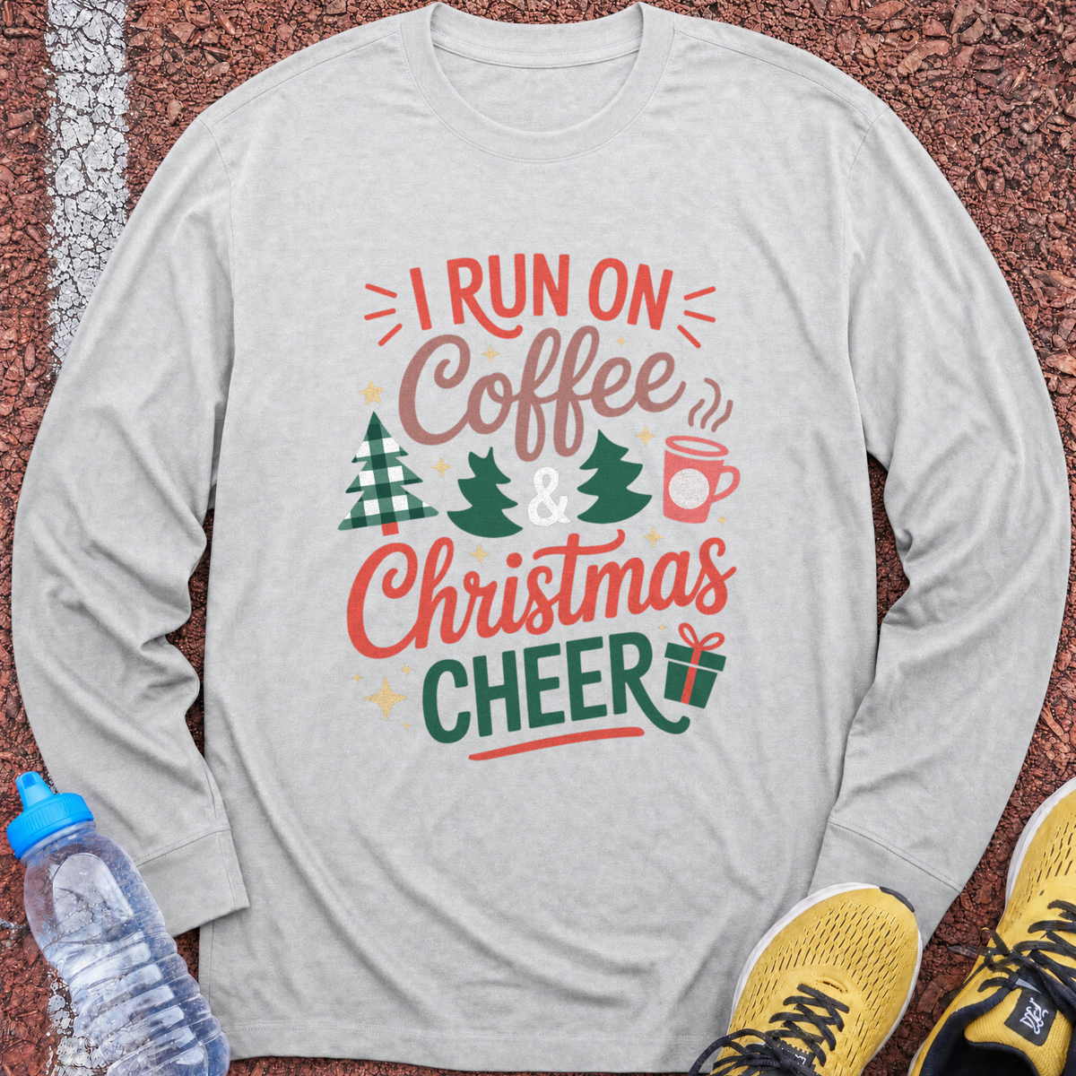Coffee & Christmas Cheer Long Sleeve - Ash