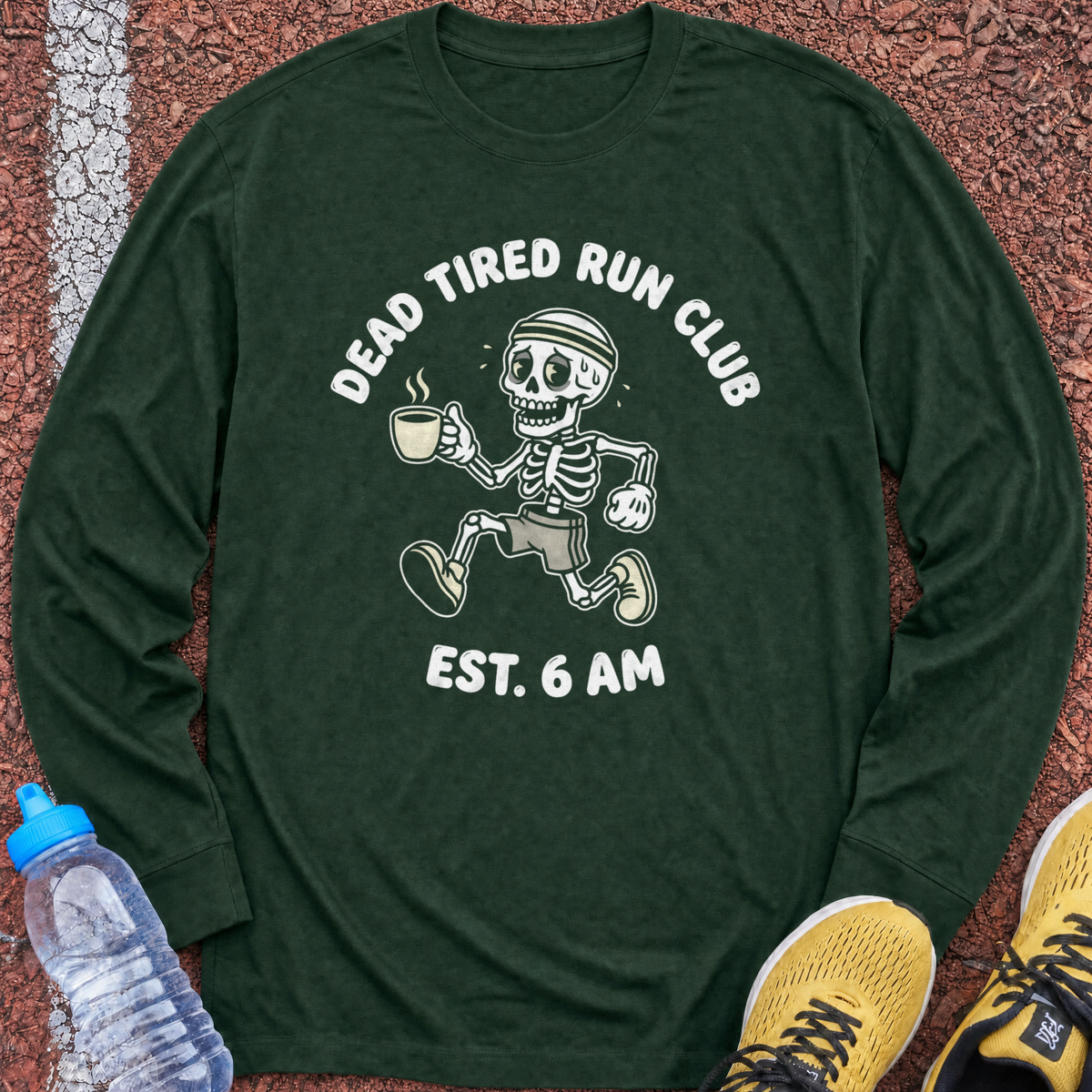 Dead Tired Run Club Long Sleeve - Forest Green