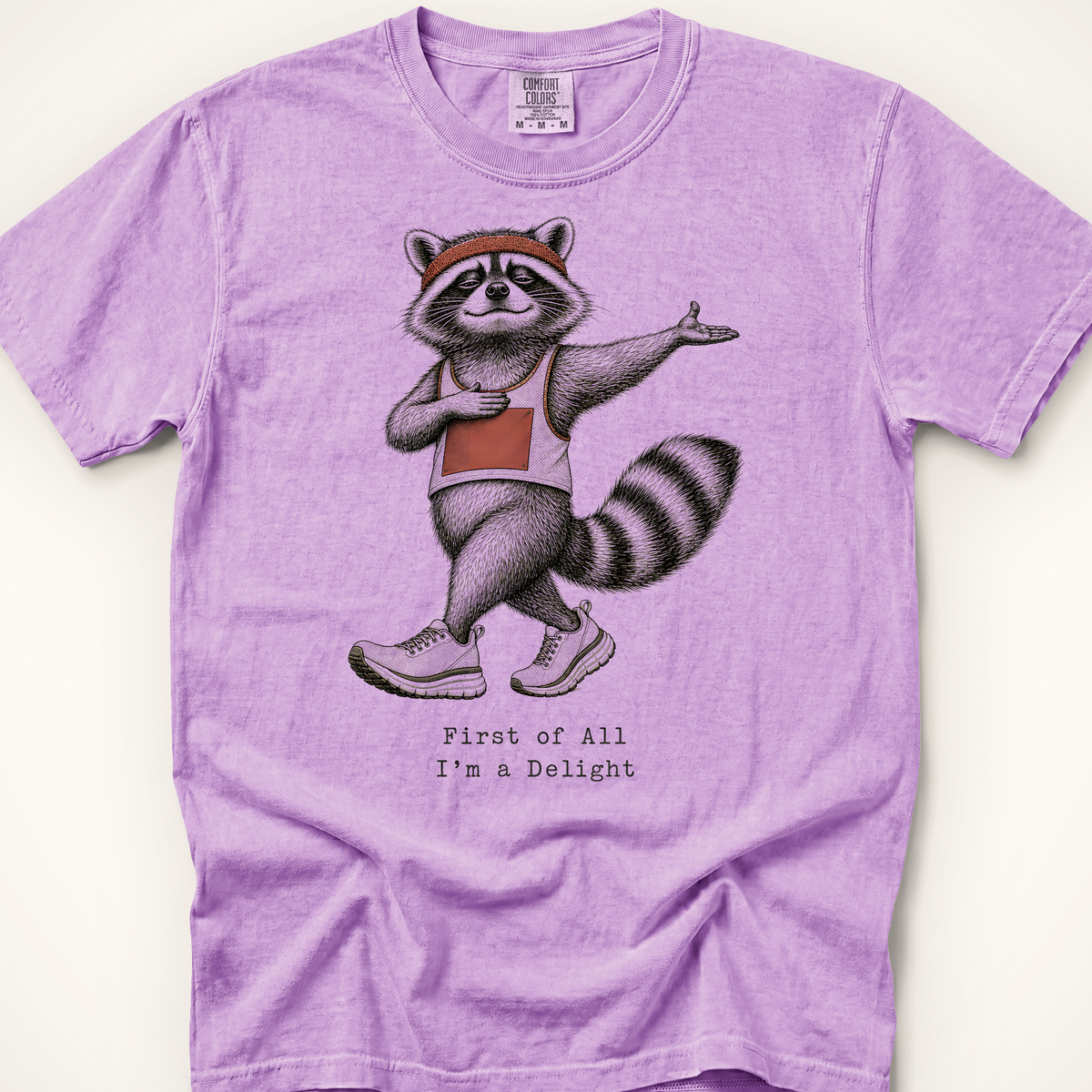 First of All Raccoon T-Shirt - Orchid
