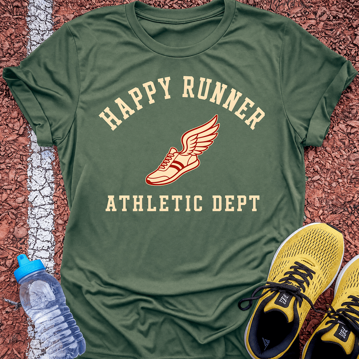 Happy Runner Athletic Dept - Military Green