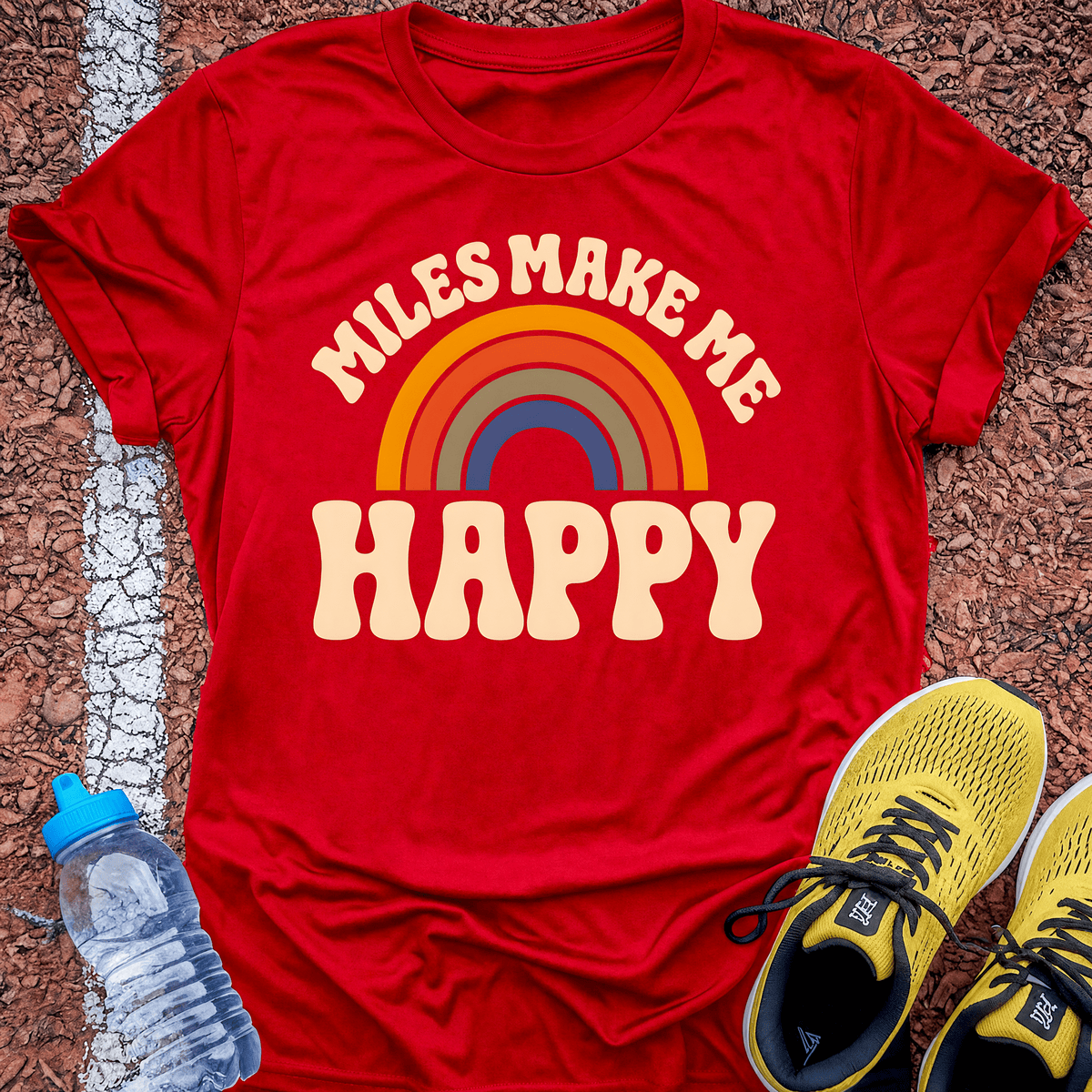 Miles Make Me Happy T-Shirt - Red