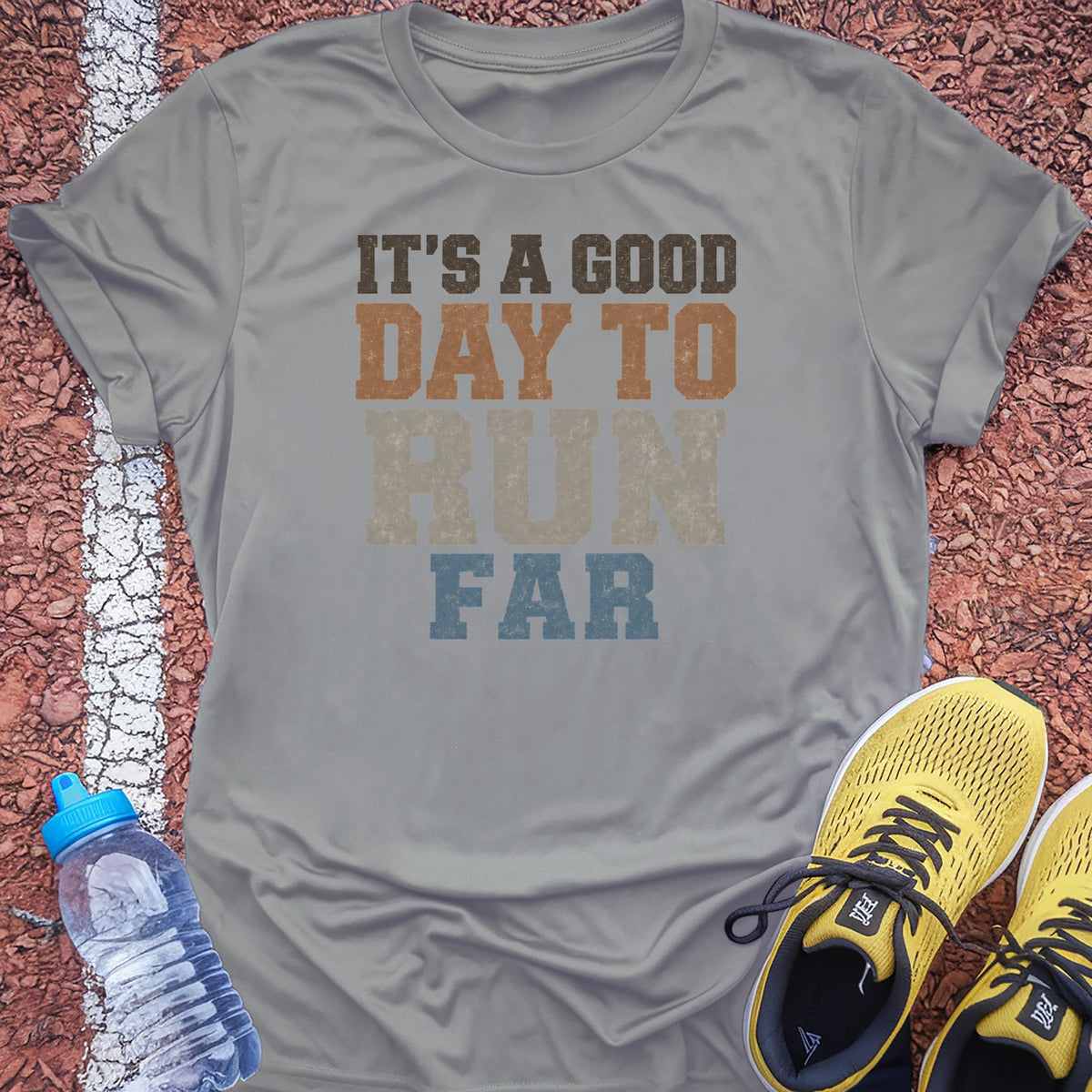 Good Day to Run Far Tech Tee - Silver