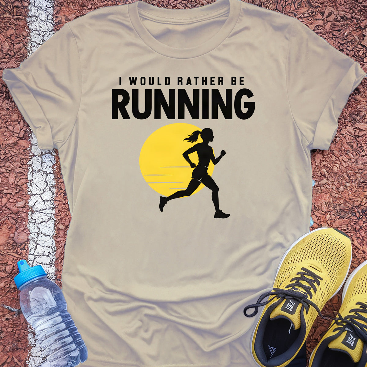 Rather Be Running Sun Tech Tee - Sand