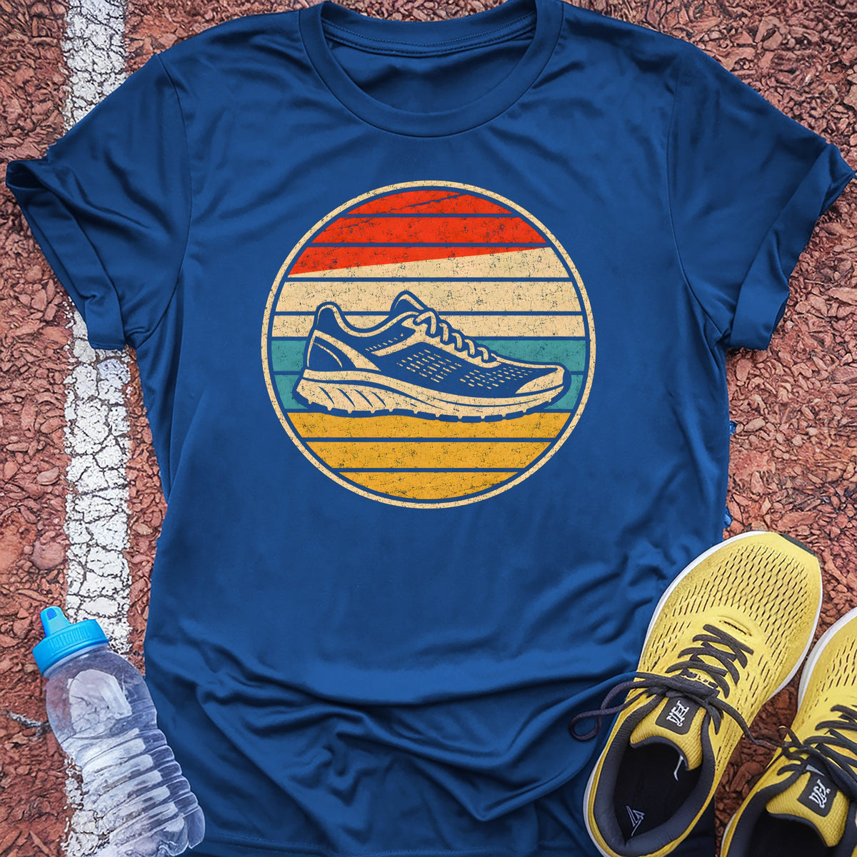 Retro Sunset Shoe Tech Tee - True Royal
