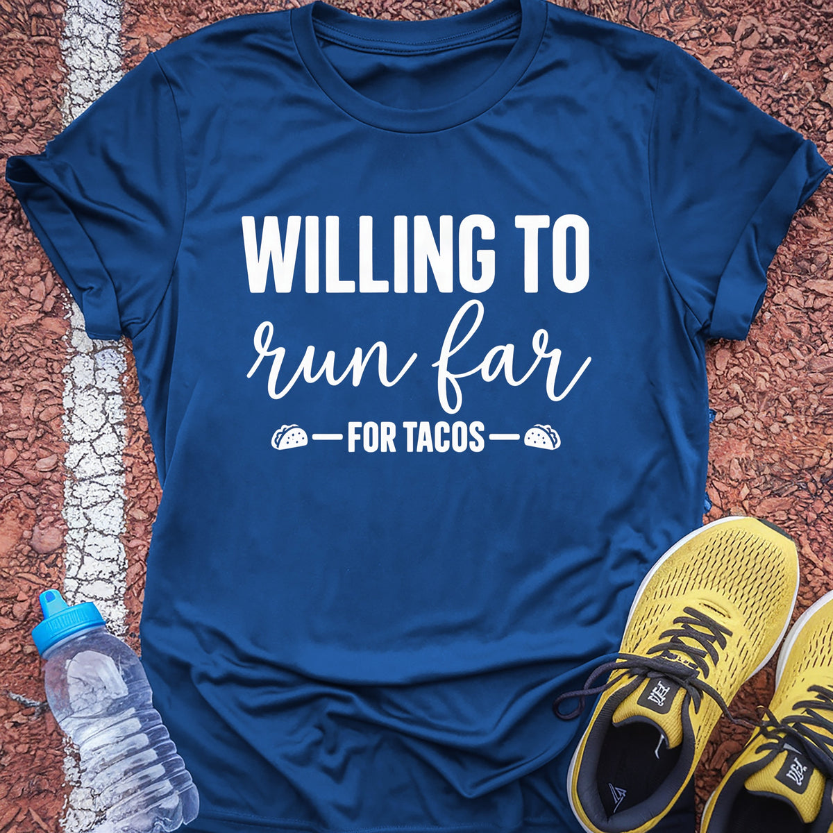 Run Far for Tacos Tech Tee - True Royal