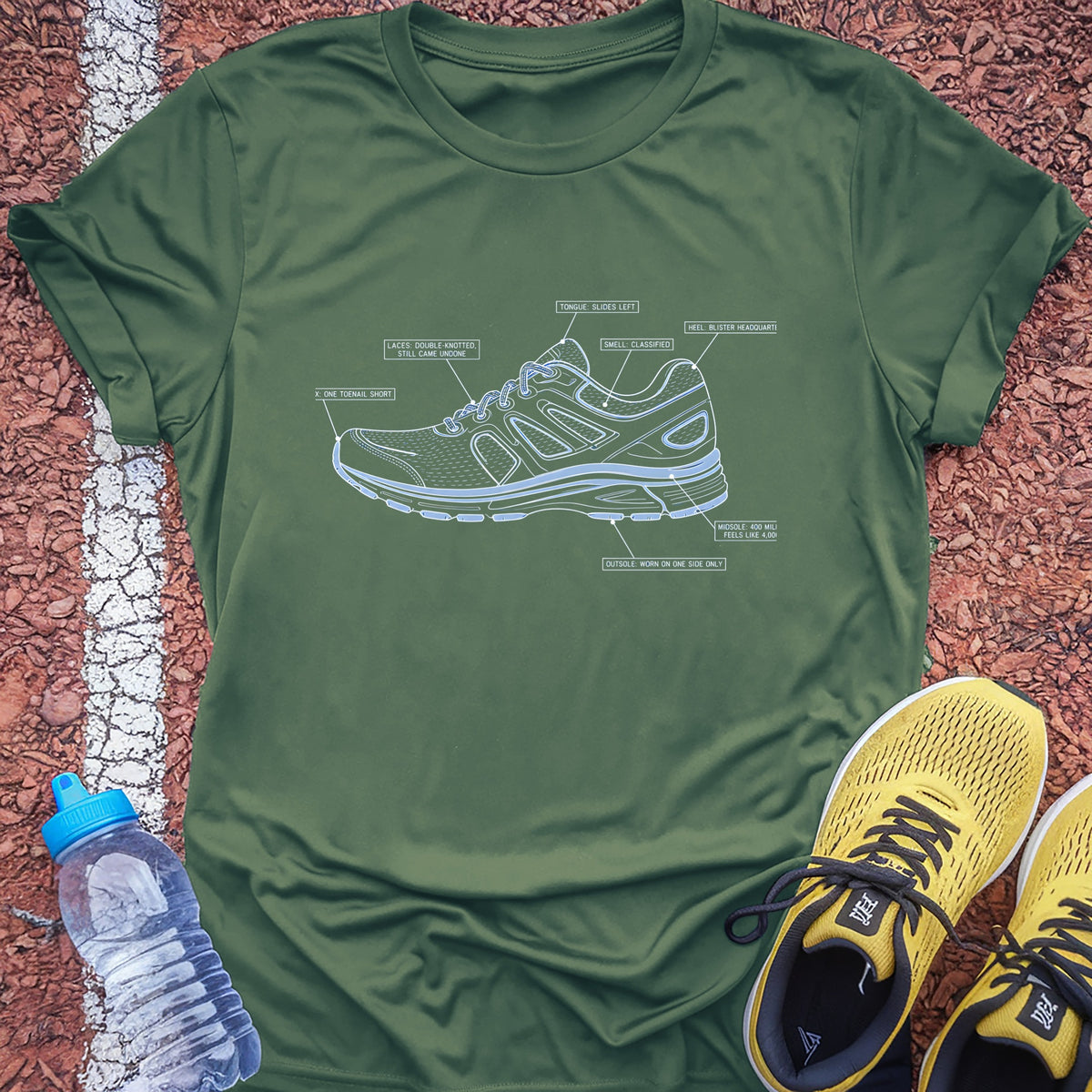 Shoe Blueprint Tech Tee - Forest Green