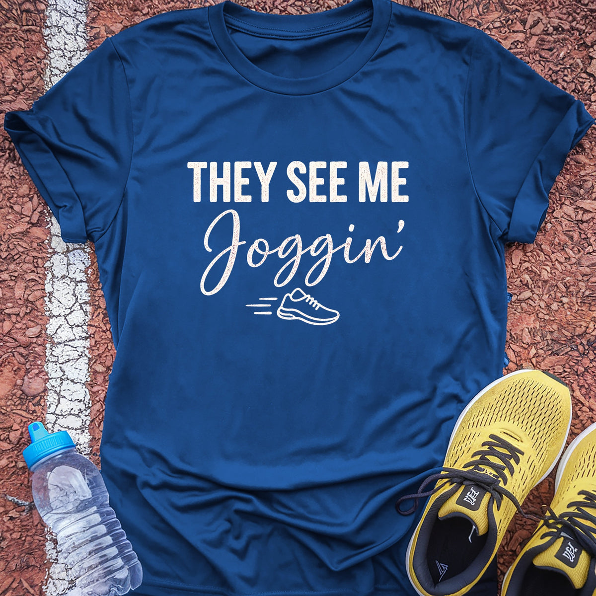 They See Me Joggin Tech Tee - True Royal