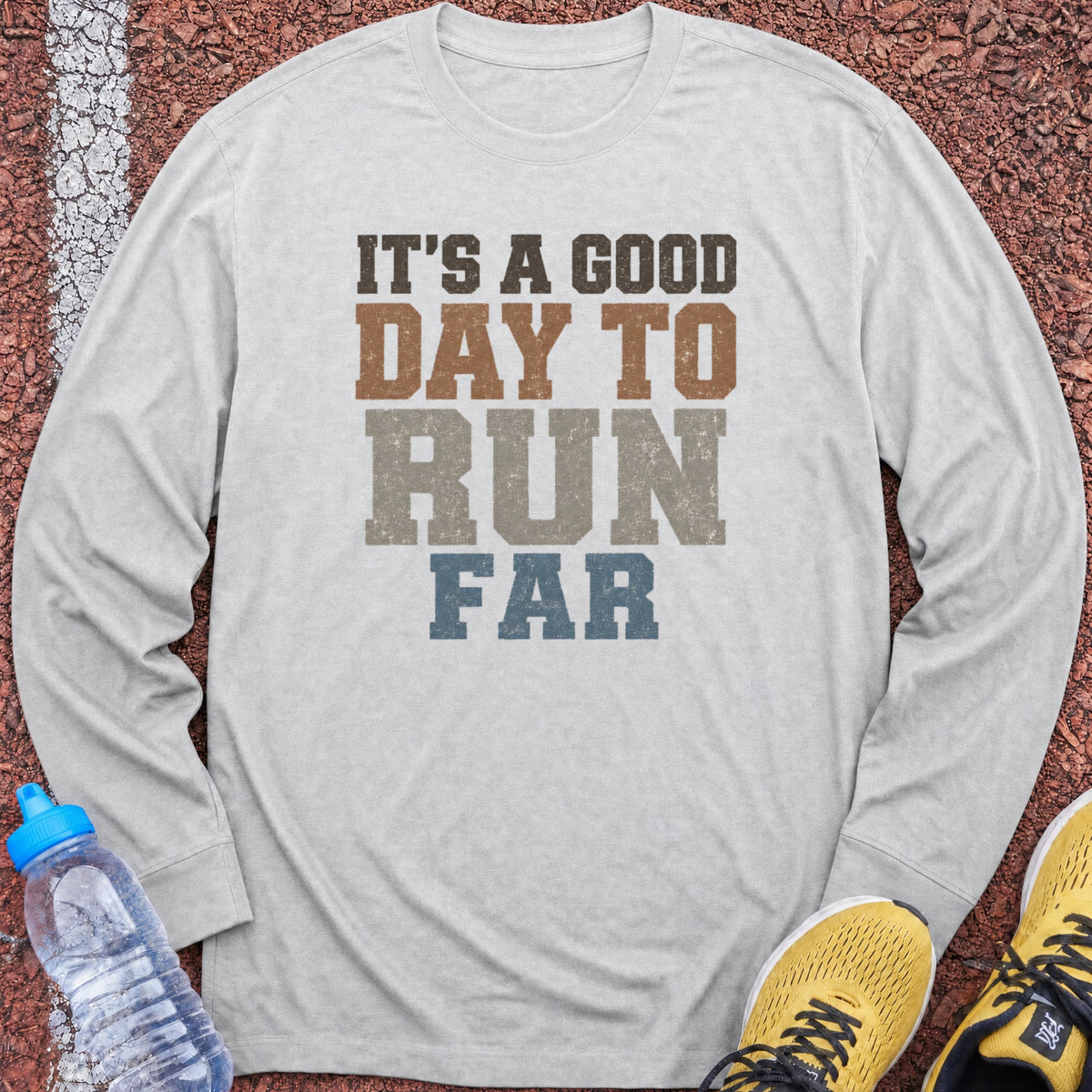 Good Day to Run Far Long Sleeve - Ash