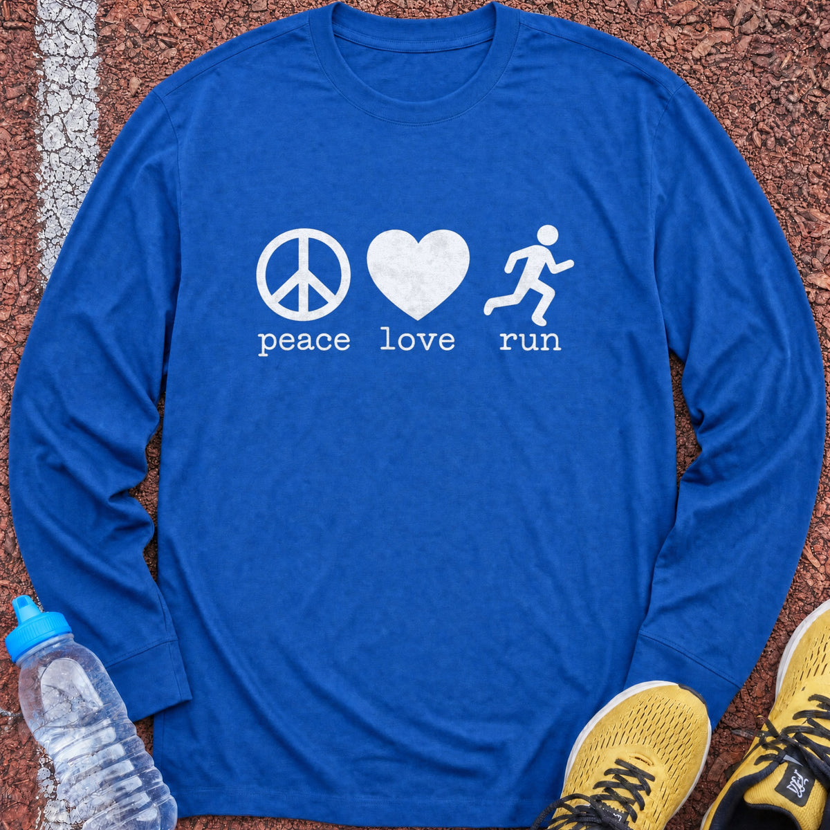 Peace Love Run Long Sleeve - Royal