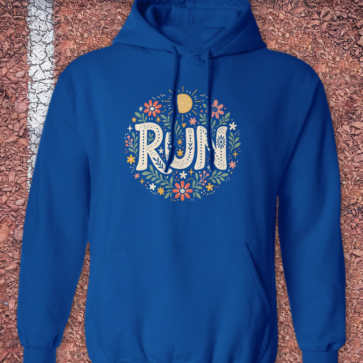 Run Floral Hoodie - Royal
