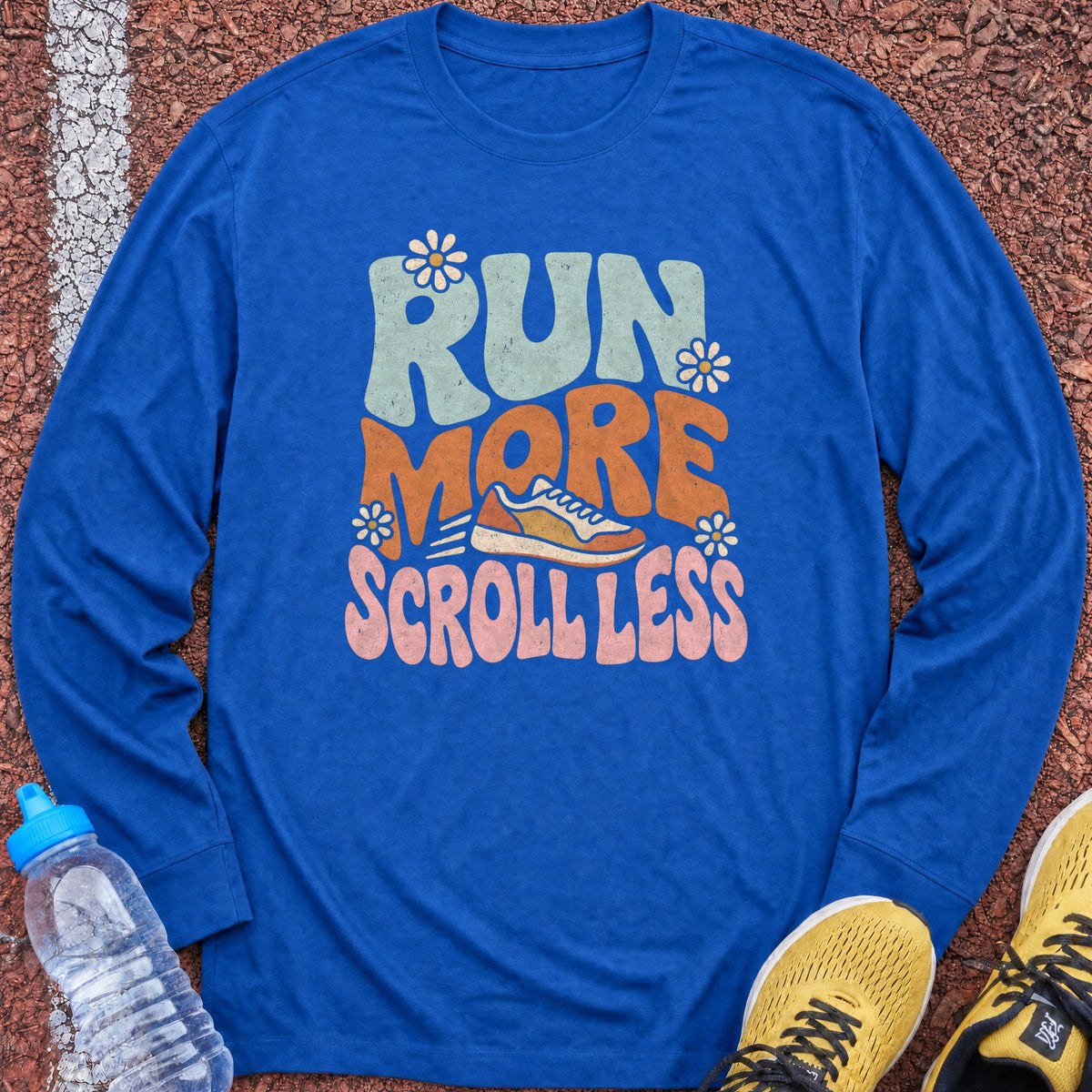 Run More Scroll Less Long Sleeve - Royal