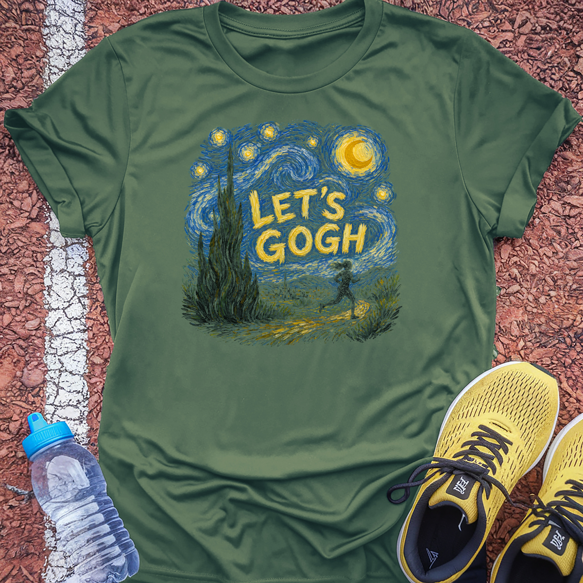 Let's Gogh T-Shirt - Military Green