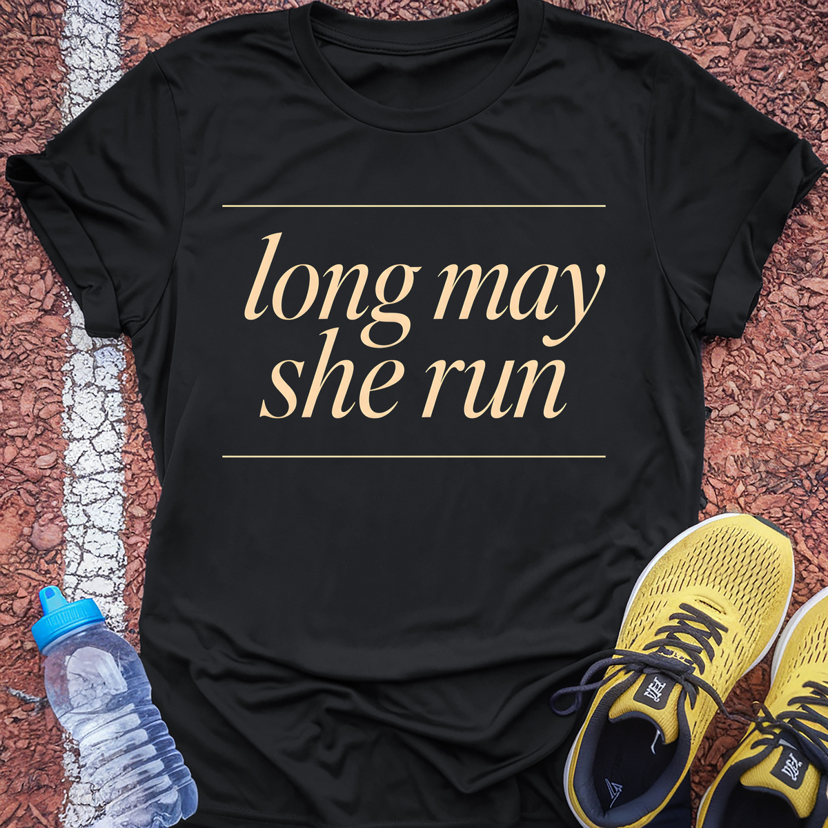 Long May She Run T-Shirt - Black