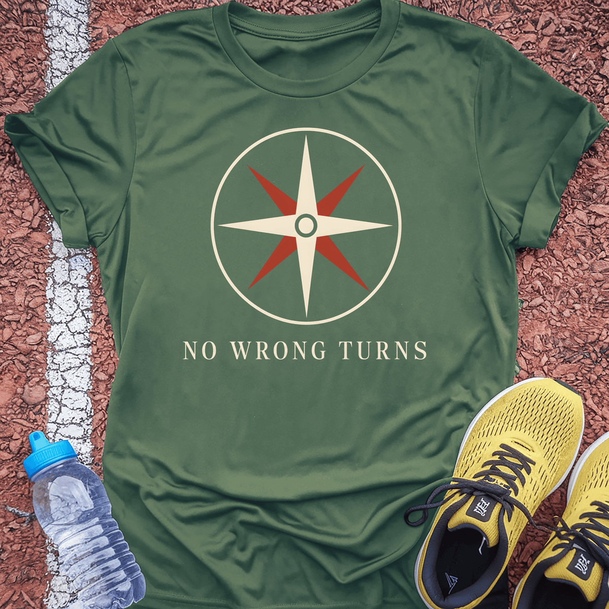 No Wrong Turns T-Shirt - Military Green