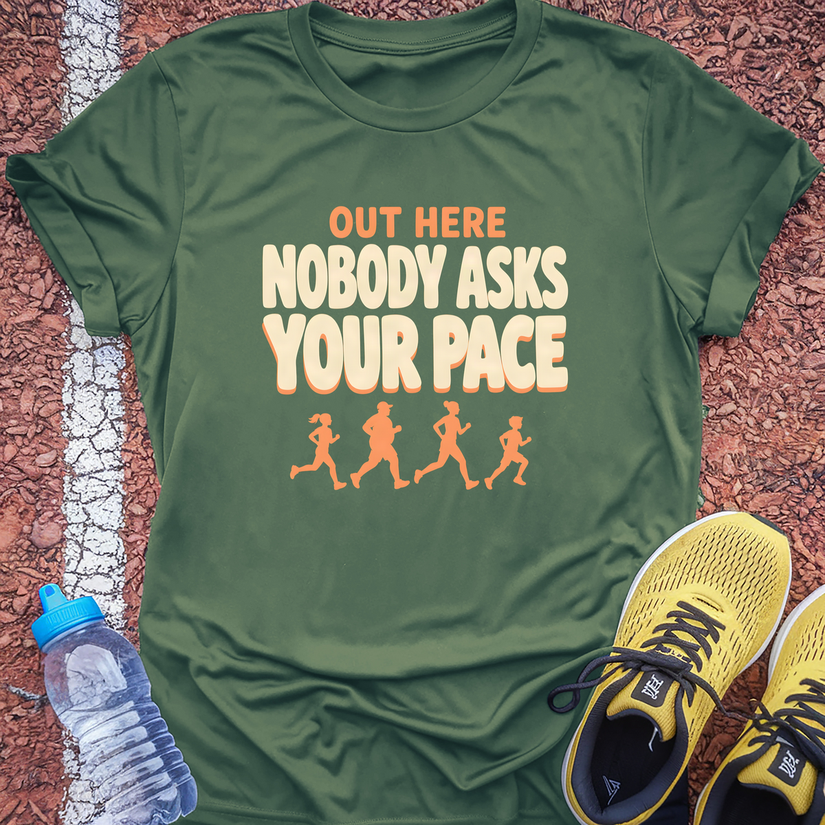 Nobody Asks Your Pace T-Shirt - Military Green