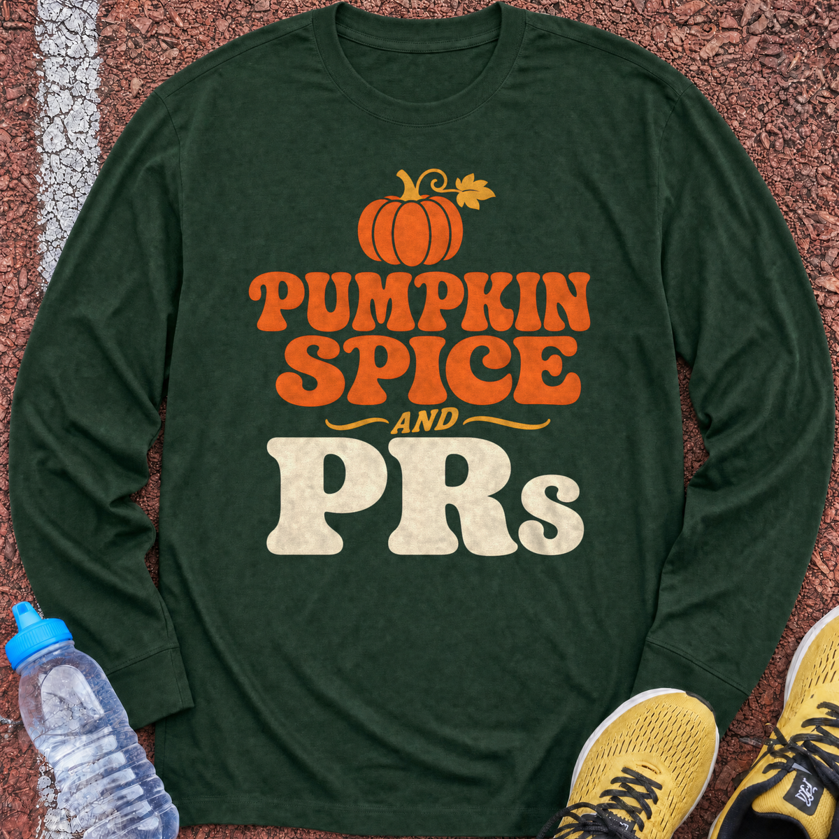 Pumpkin Spice and PRs Long Sleeve - Forest Green