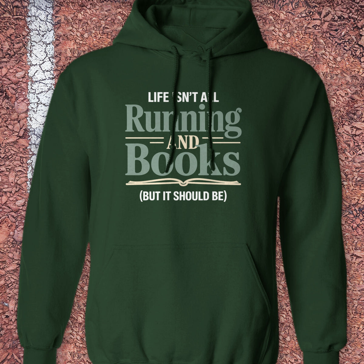 Running & Books Hoodie - Forest Green