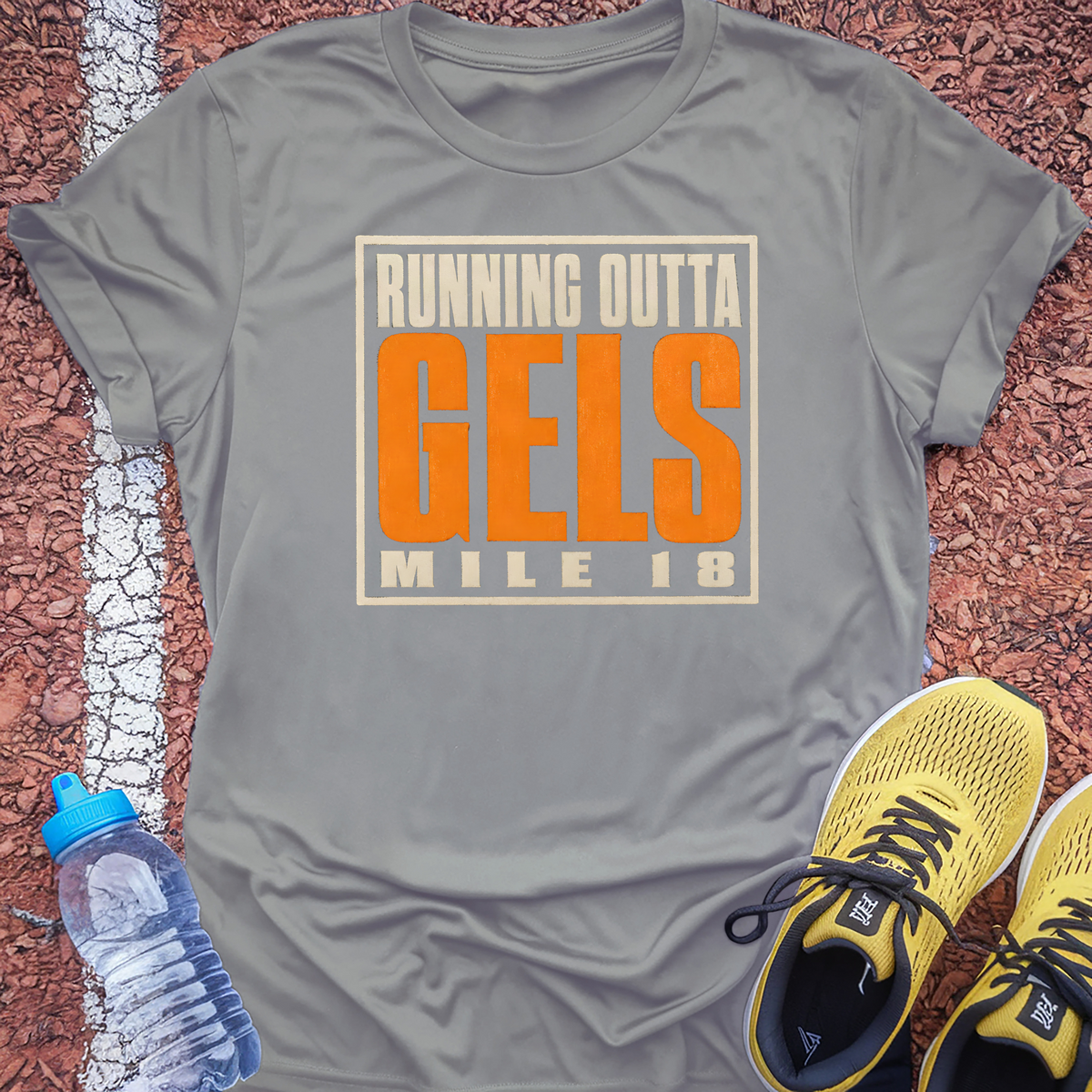 Running Outta Gels Mile 18 T-Shirt - Sport Grey