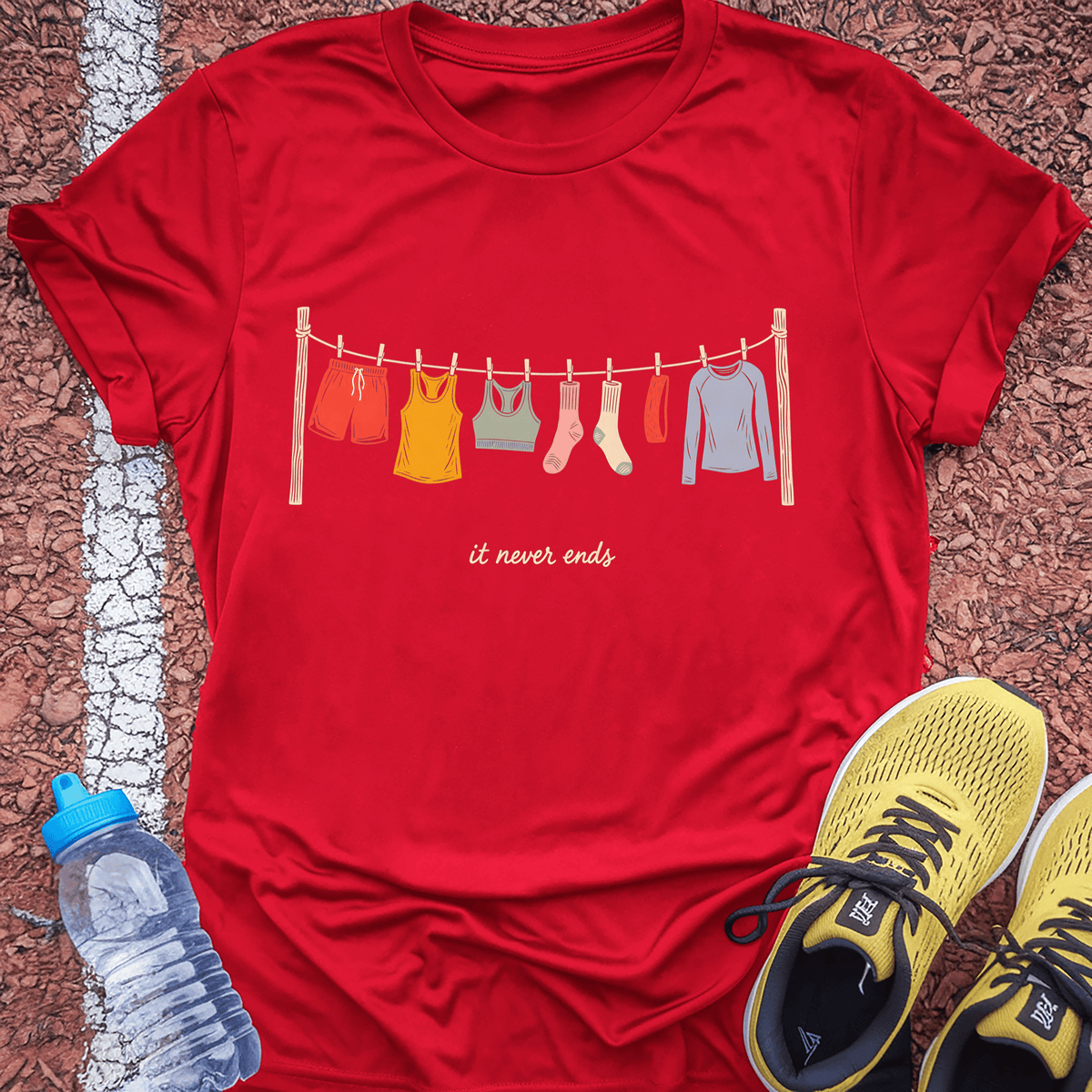 The Laundry Never Ends T-Shirt - Red