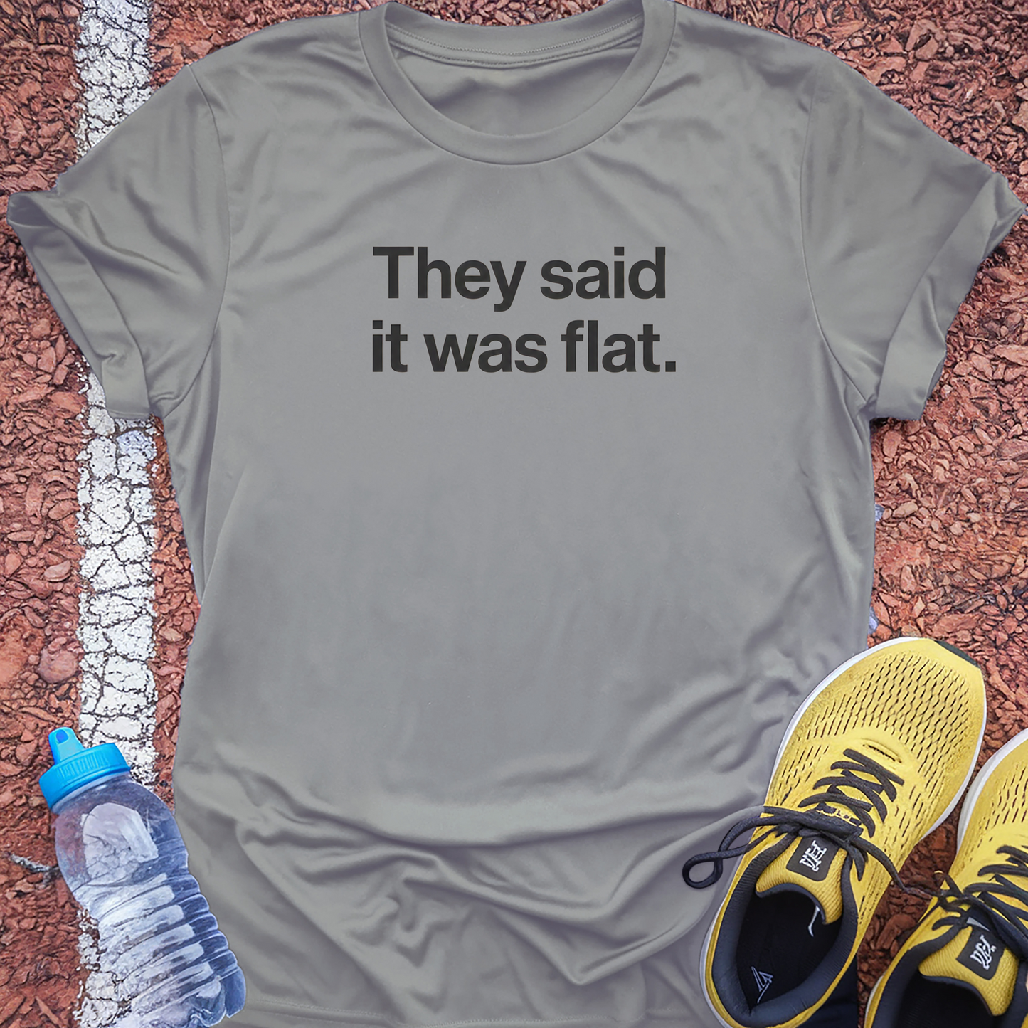 They Said It Was Flat T-Shirt - Sport Grey