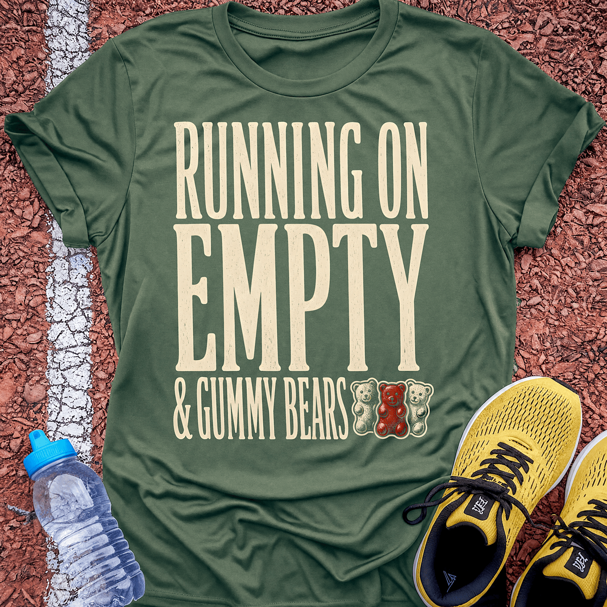 Running on Empty T-Shirt - Military Green