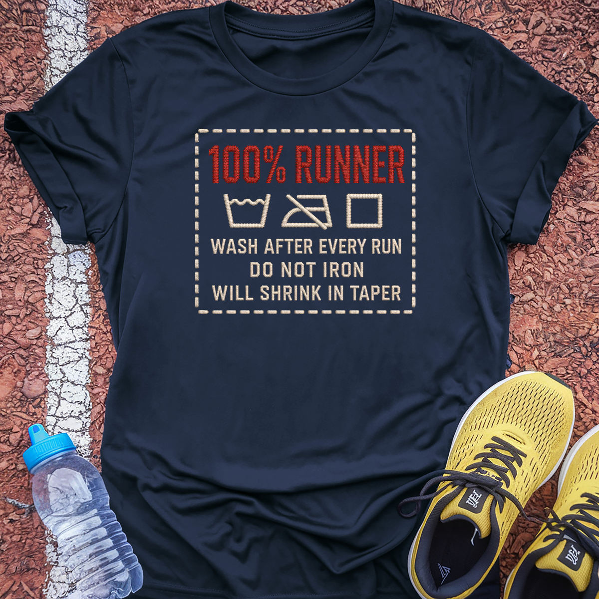 100% Runner Care Label T-Shirt - Navy