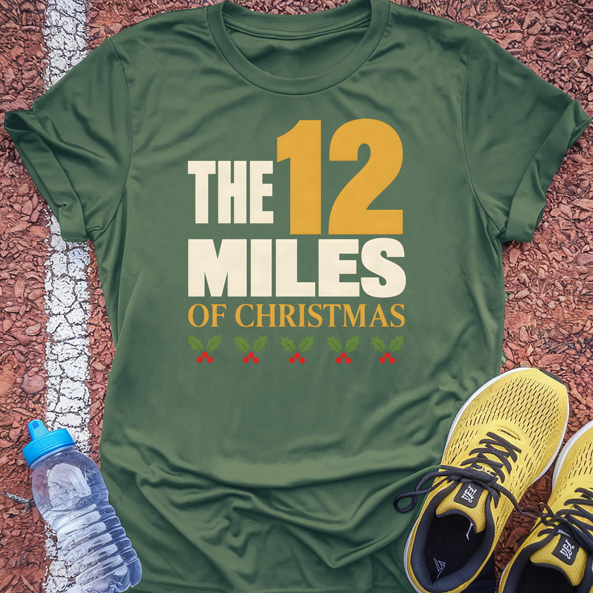 12 Miles of Christmas T-Shirt - Military Green