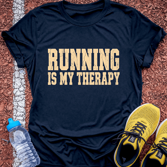 Running Is My Therapy T-Shirt - Navy