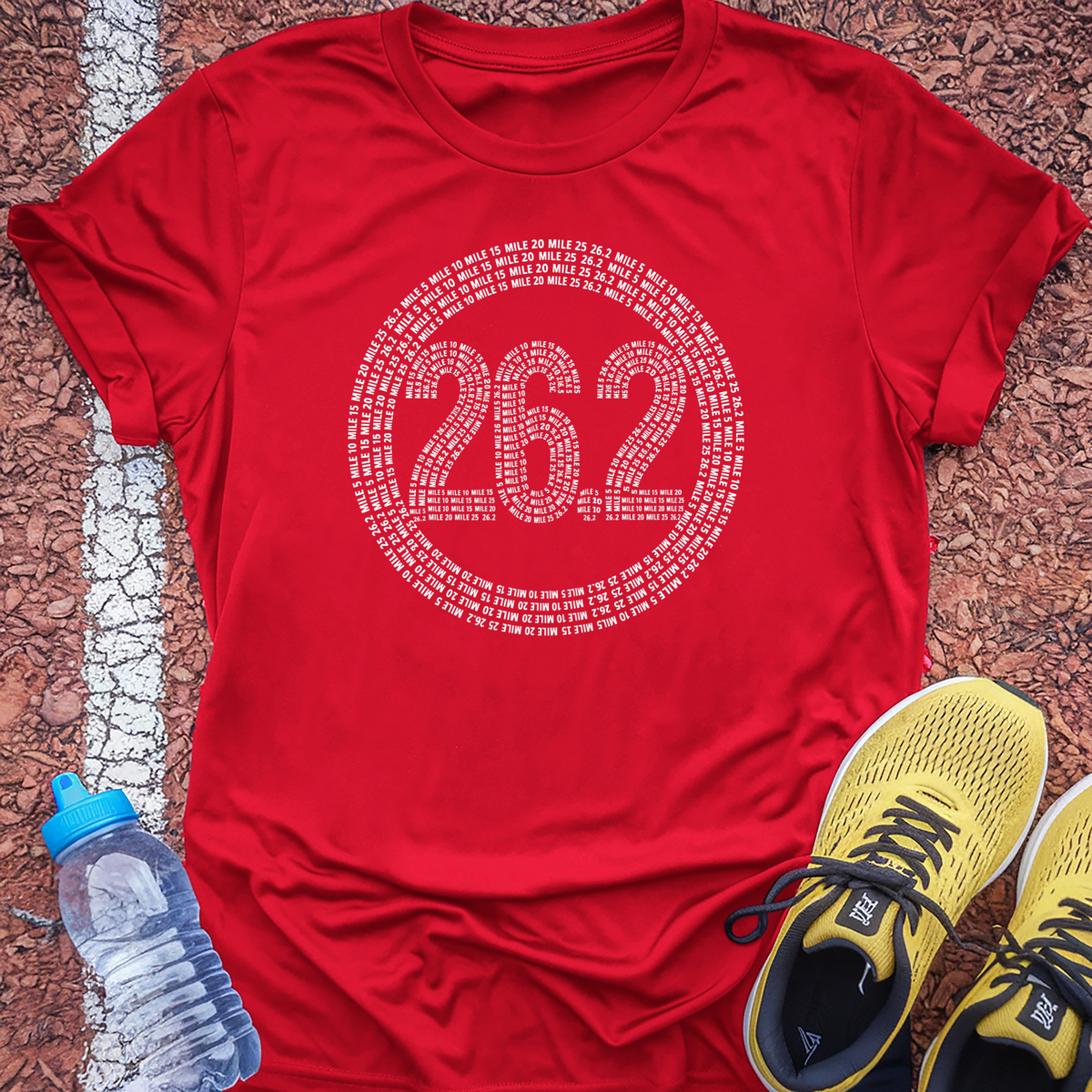 26.2 Mile Markers T-Shirt - Red