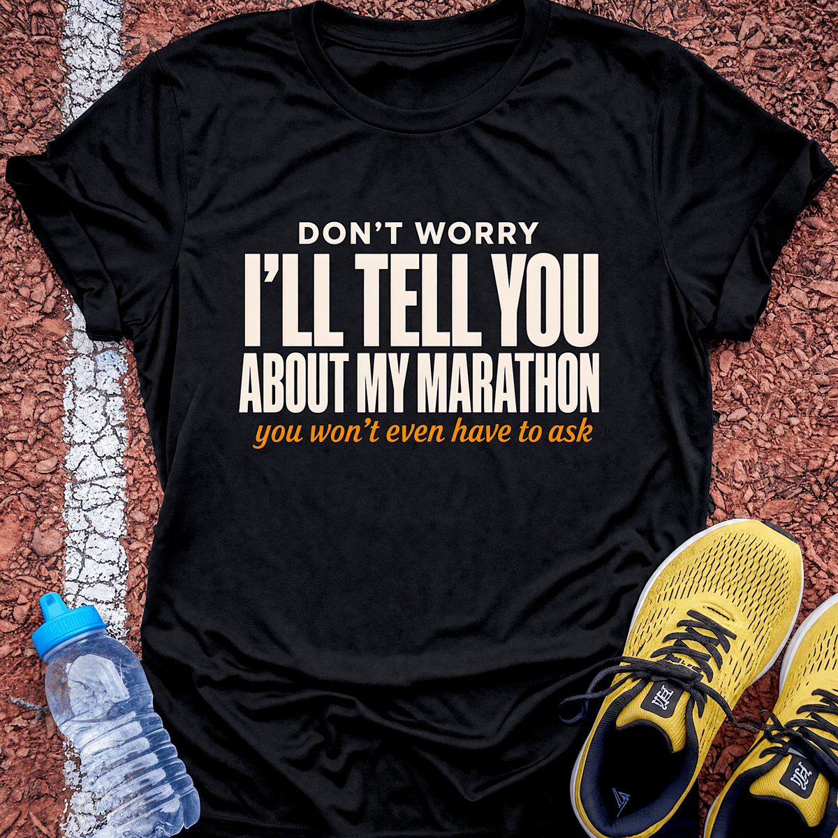 Tell You About My Marathon T-Shirt - Black