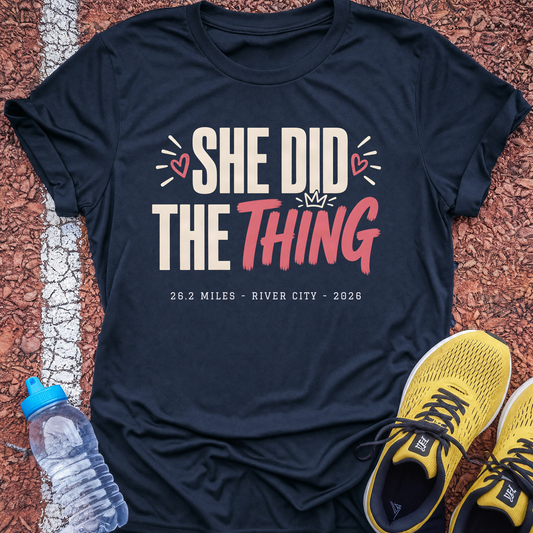 She did the thing personalised t-shirt