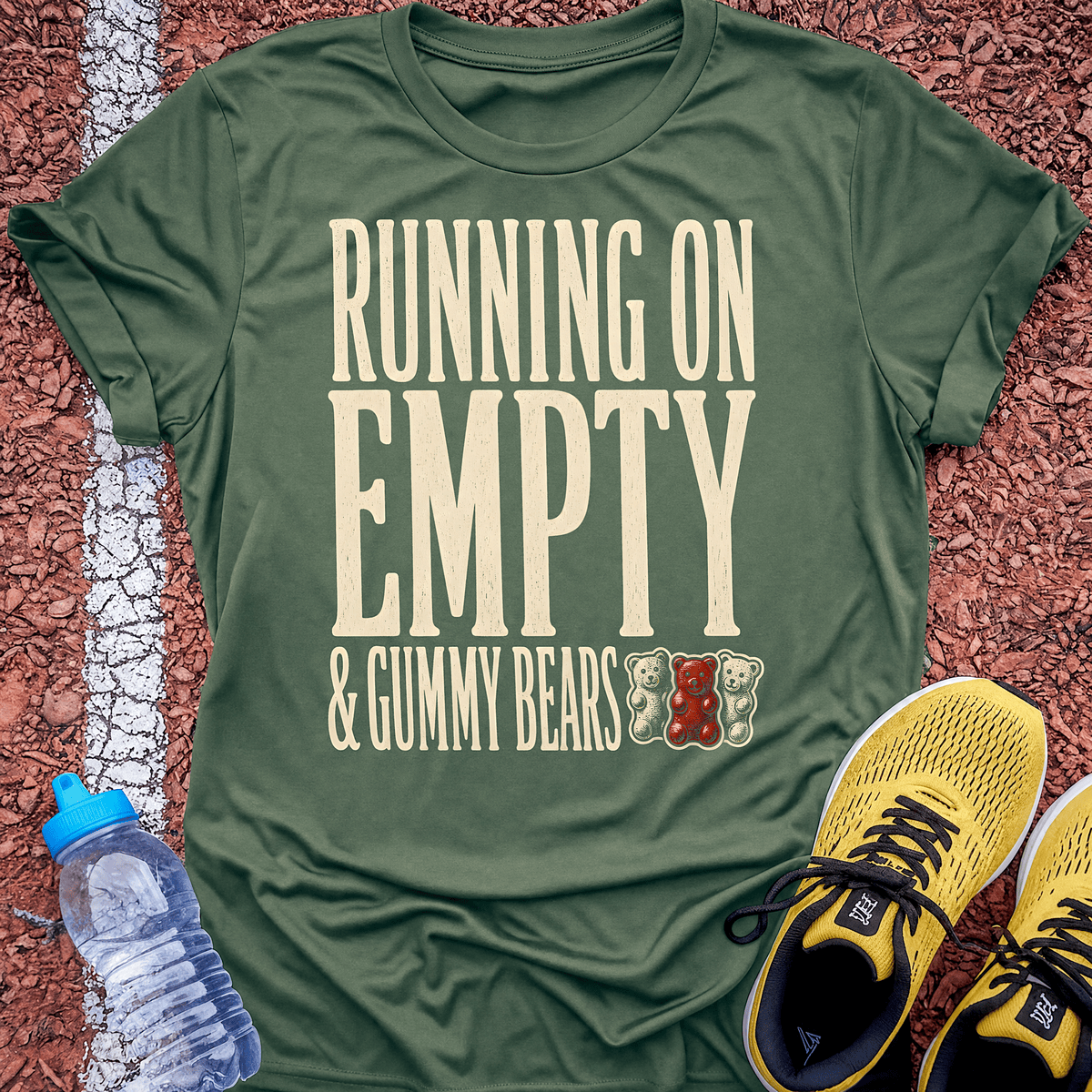 Running on Empty T-Shirt - Military Green