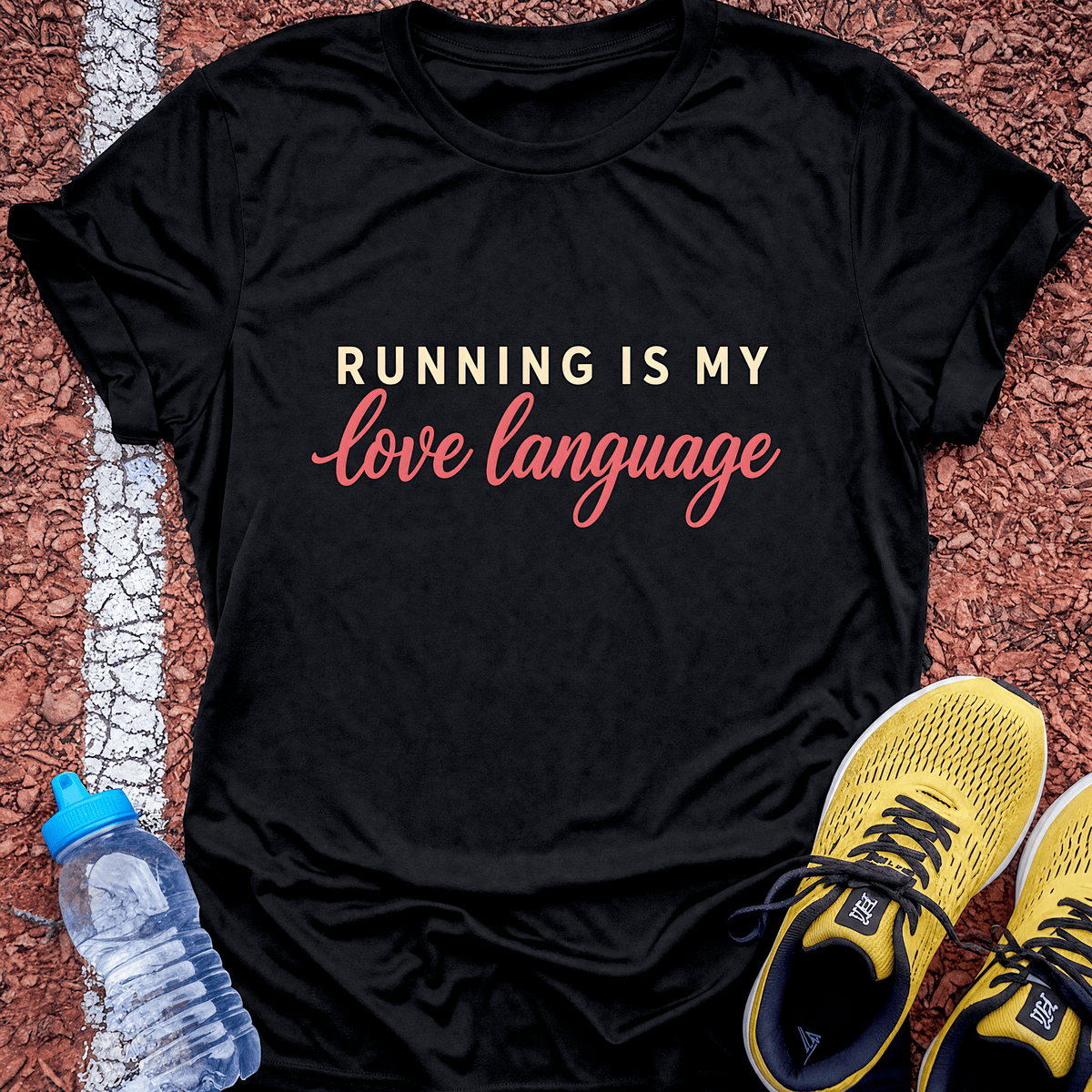 Running Is My Love Language T-Shirt - Black