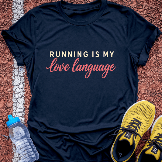Running Is My Love Language T-Shirt - Navy
