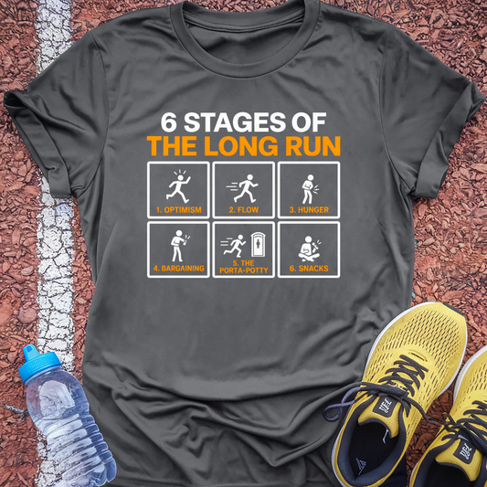 6 Stages of the Long Run T-Shirt - Charcoal