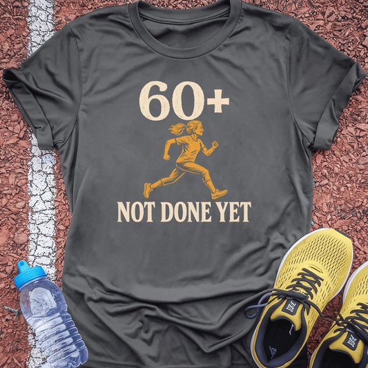 60 Plus Still Running T-Shirt - Charcoal