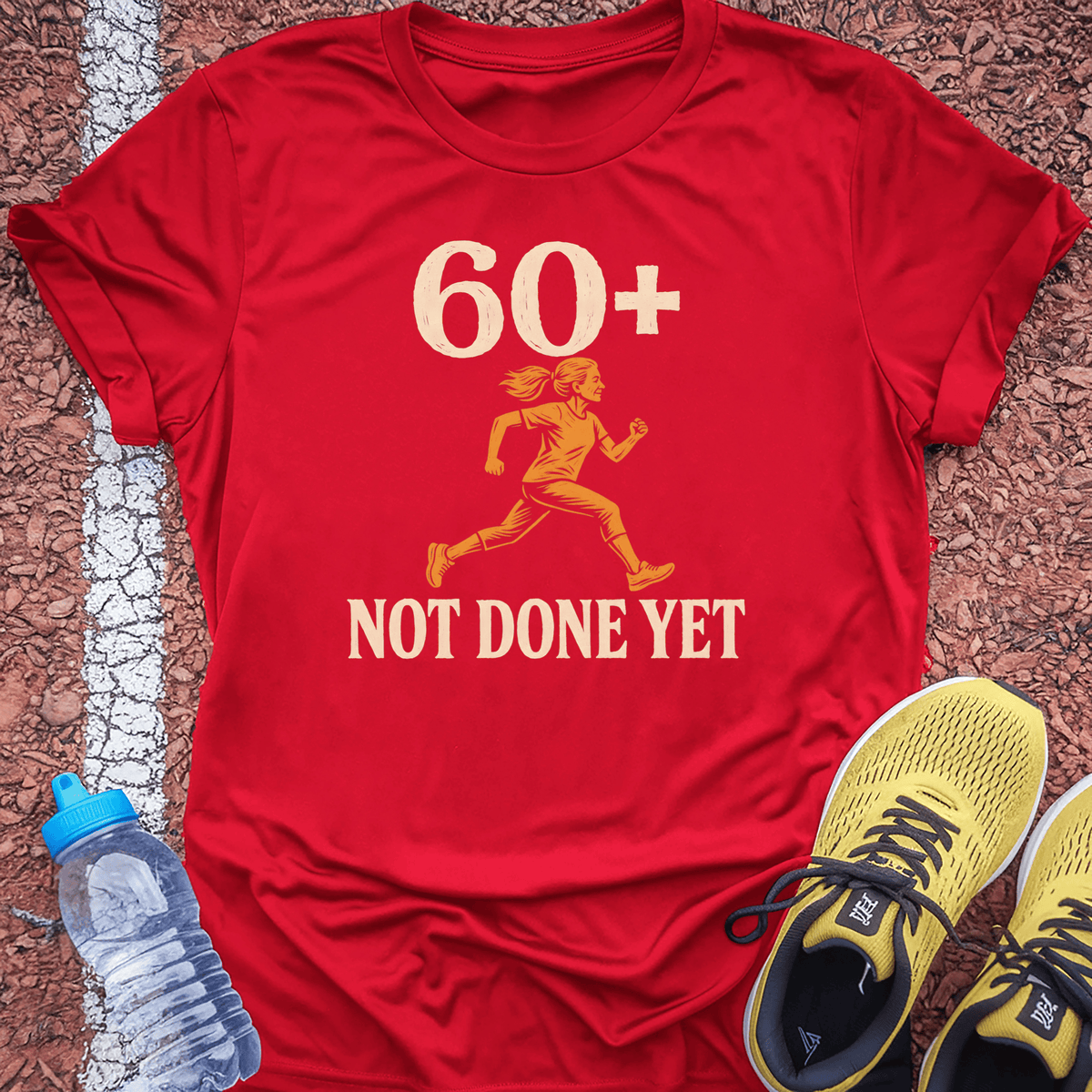 60 Plus Still Running T-Shirt - Red